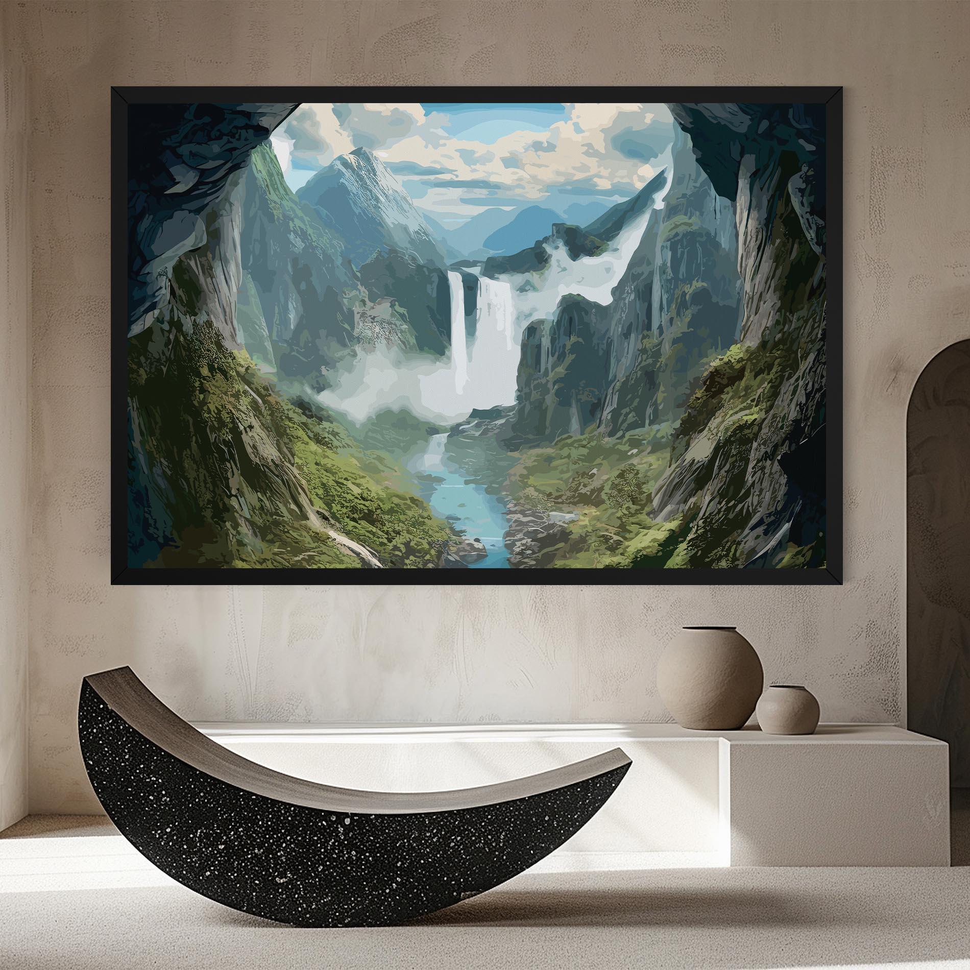 Vászonkép Amazing Waterfall mockup 8
