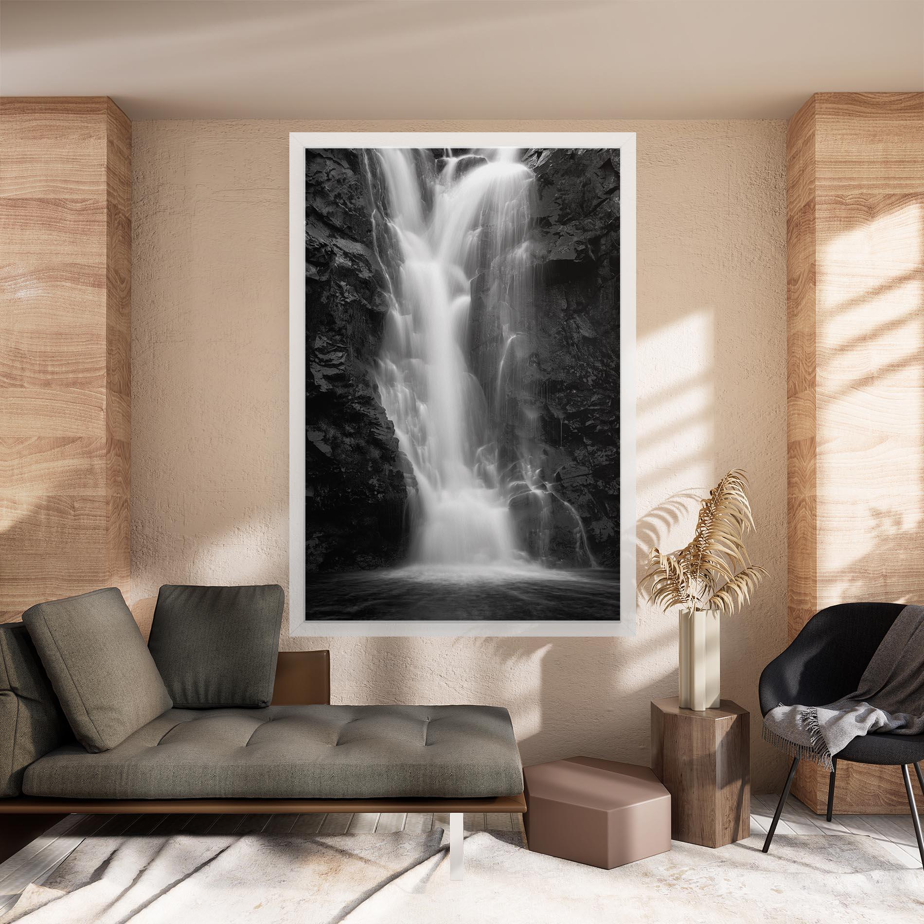 Vászonkép Black Rock Waterfall View mockup 8