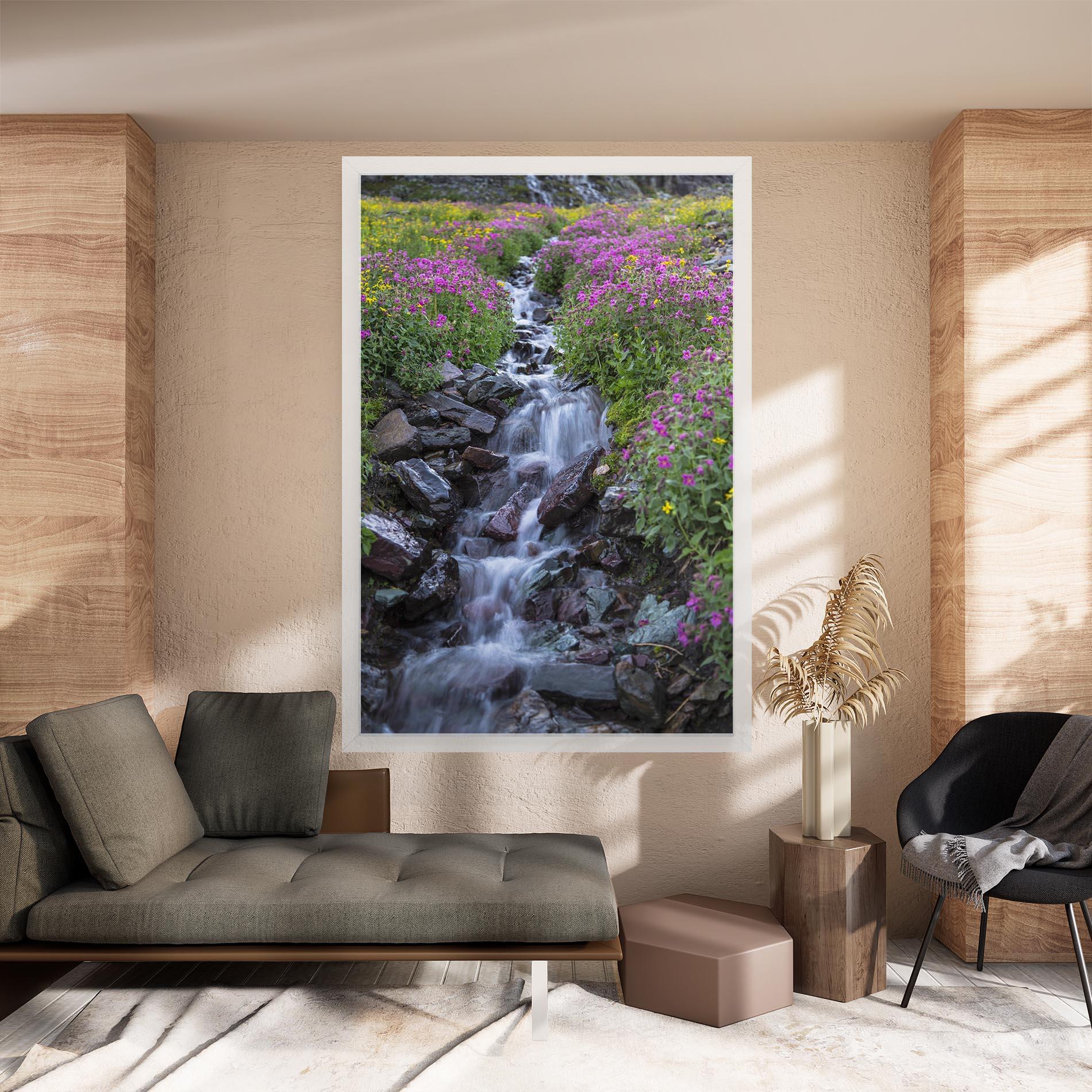 Vászonkép Water Falling Field mockup 8