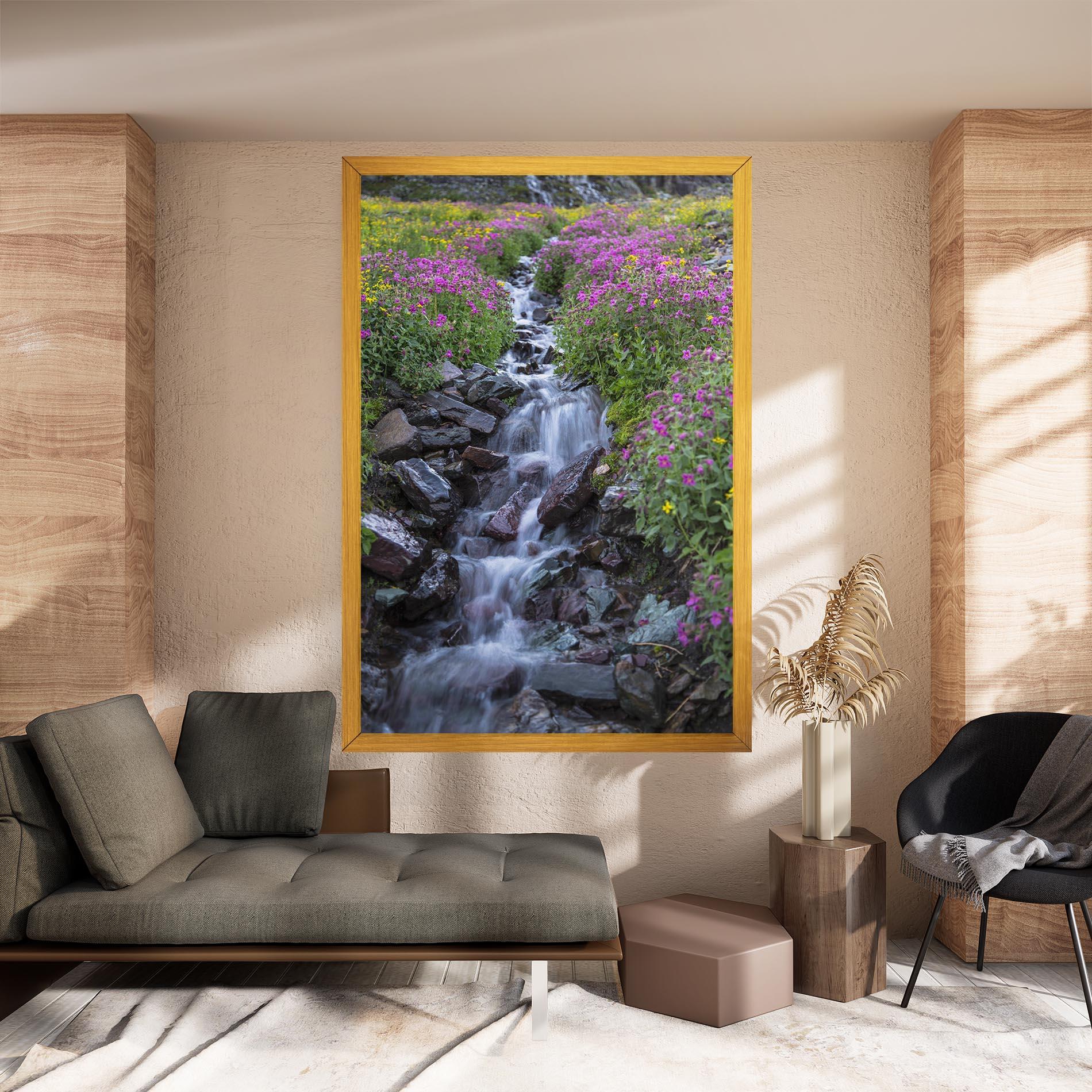Vászonkép Water Falling Field mockup 8