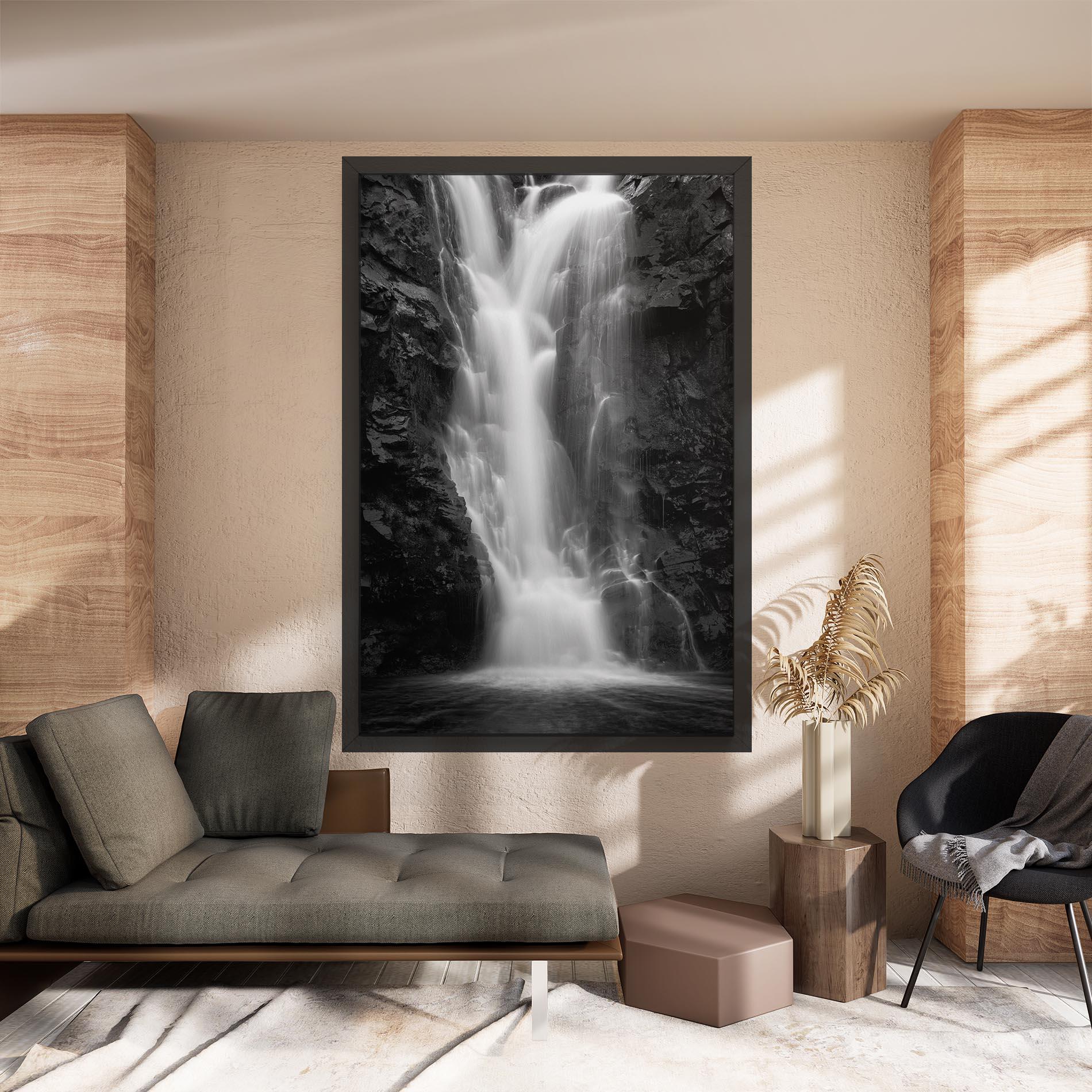 Vászonkép Black Rock Waterfall View mockup 8