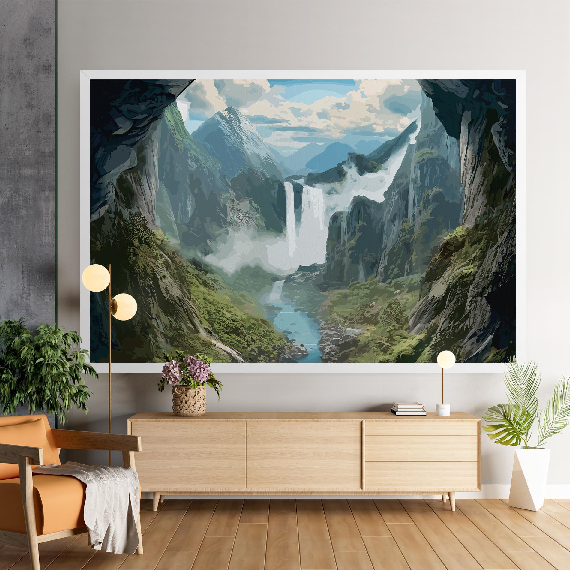 Vászonkép Amazing Waterfall mockup 9