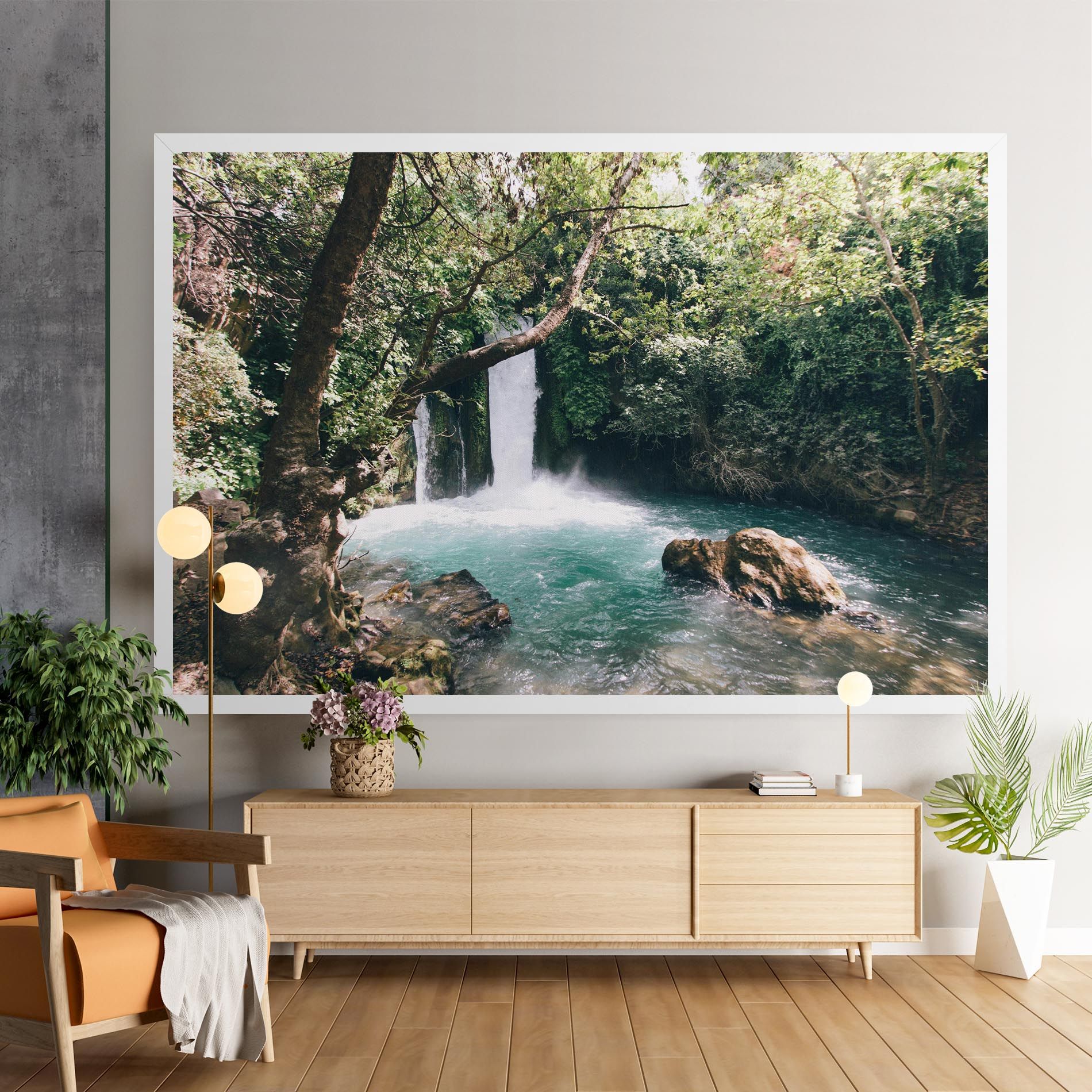 Beautiful Blue Waterfall mockup 9