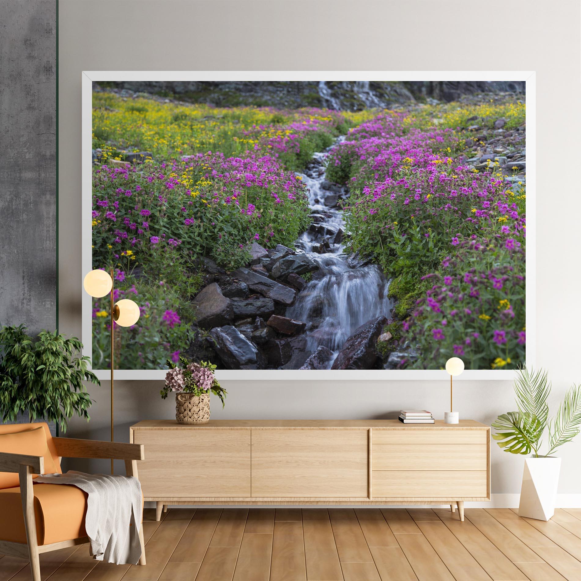 Vászonkép Purple Field Waterfall mockup 9