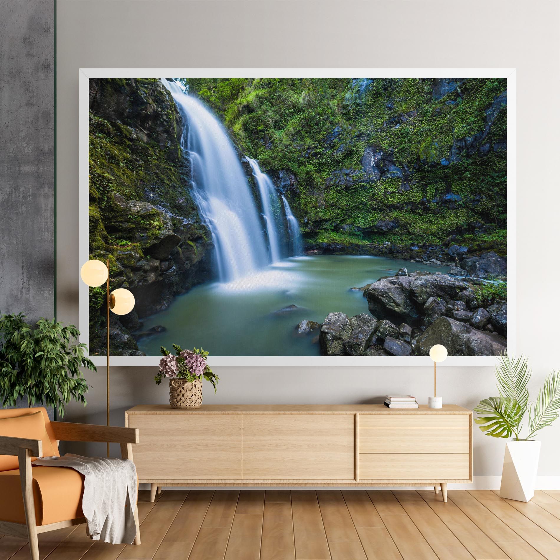 Swimming In Waterfall mockup 9