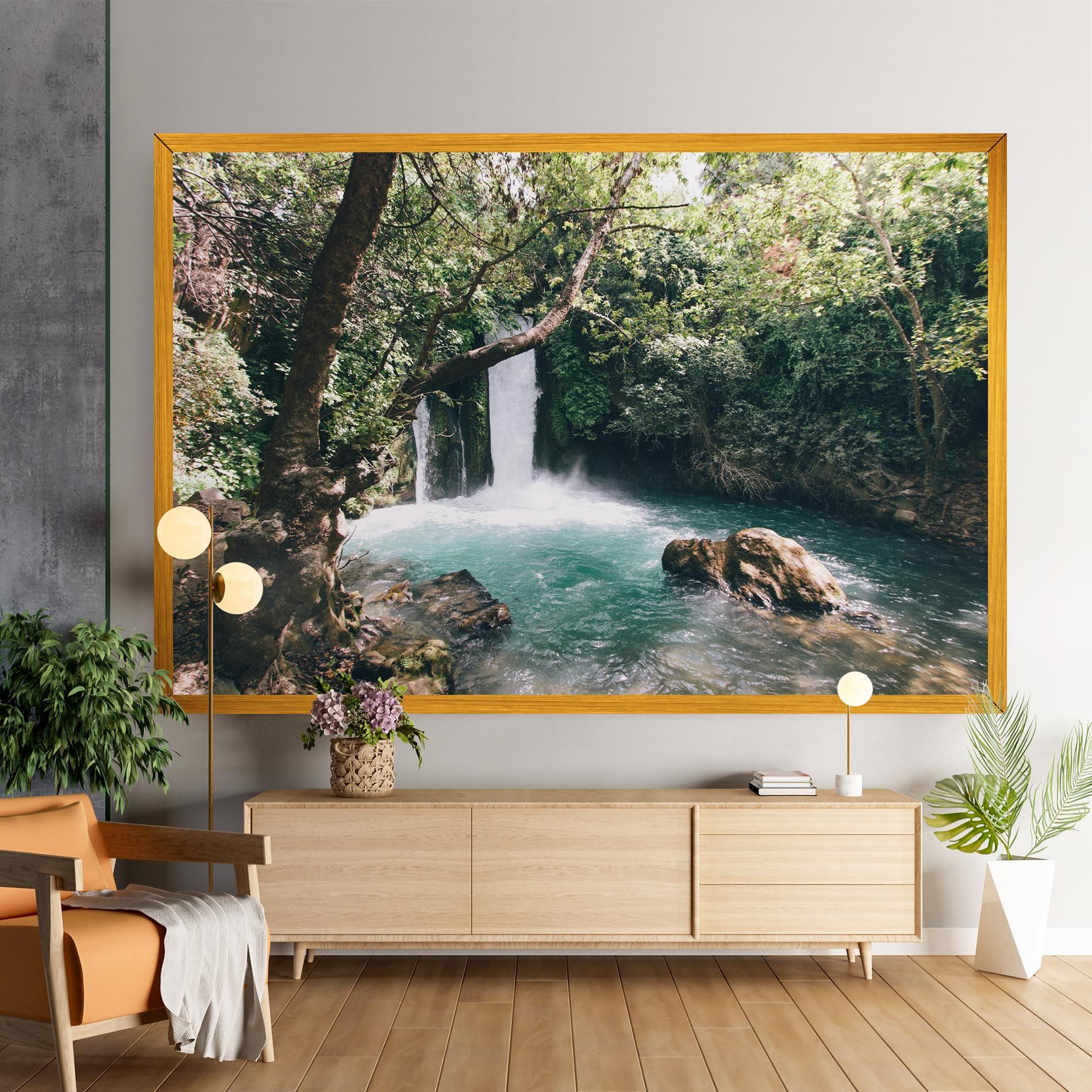 Beautiful Blue Waterfall mockup 9