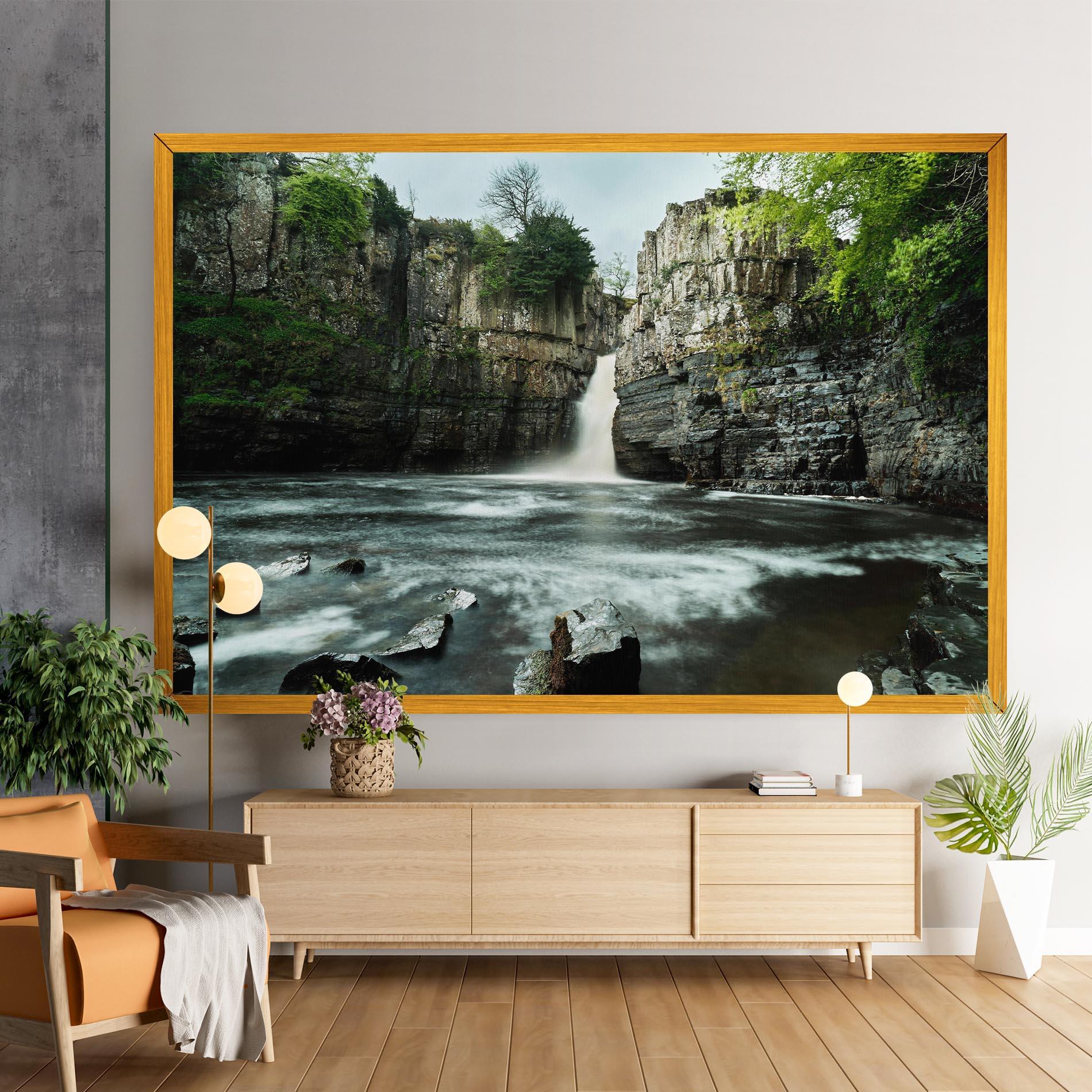 Vászonkép Beautiful Water Falling mockup 9