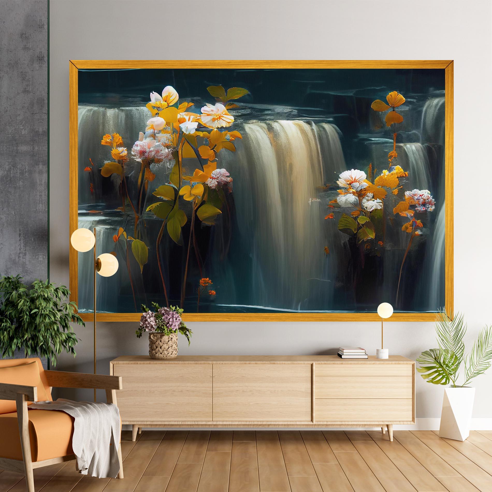 Vászonkép Flowers Waterfall mockup 9