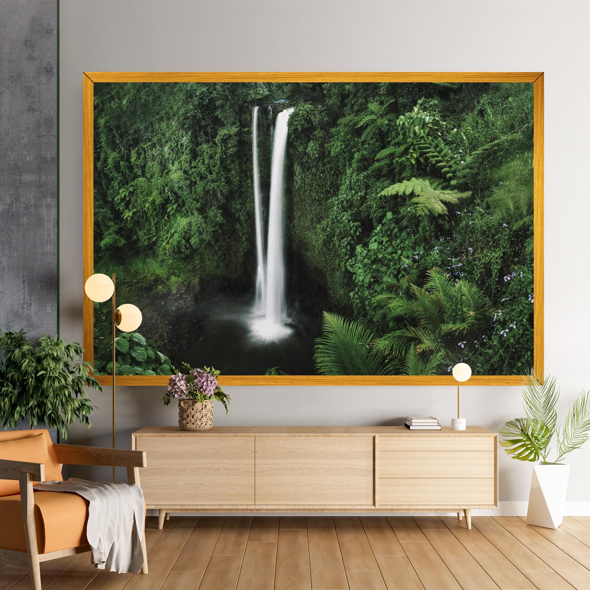 Green Nature Waterfall mockup 9