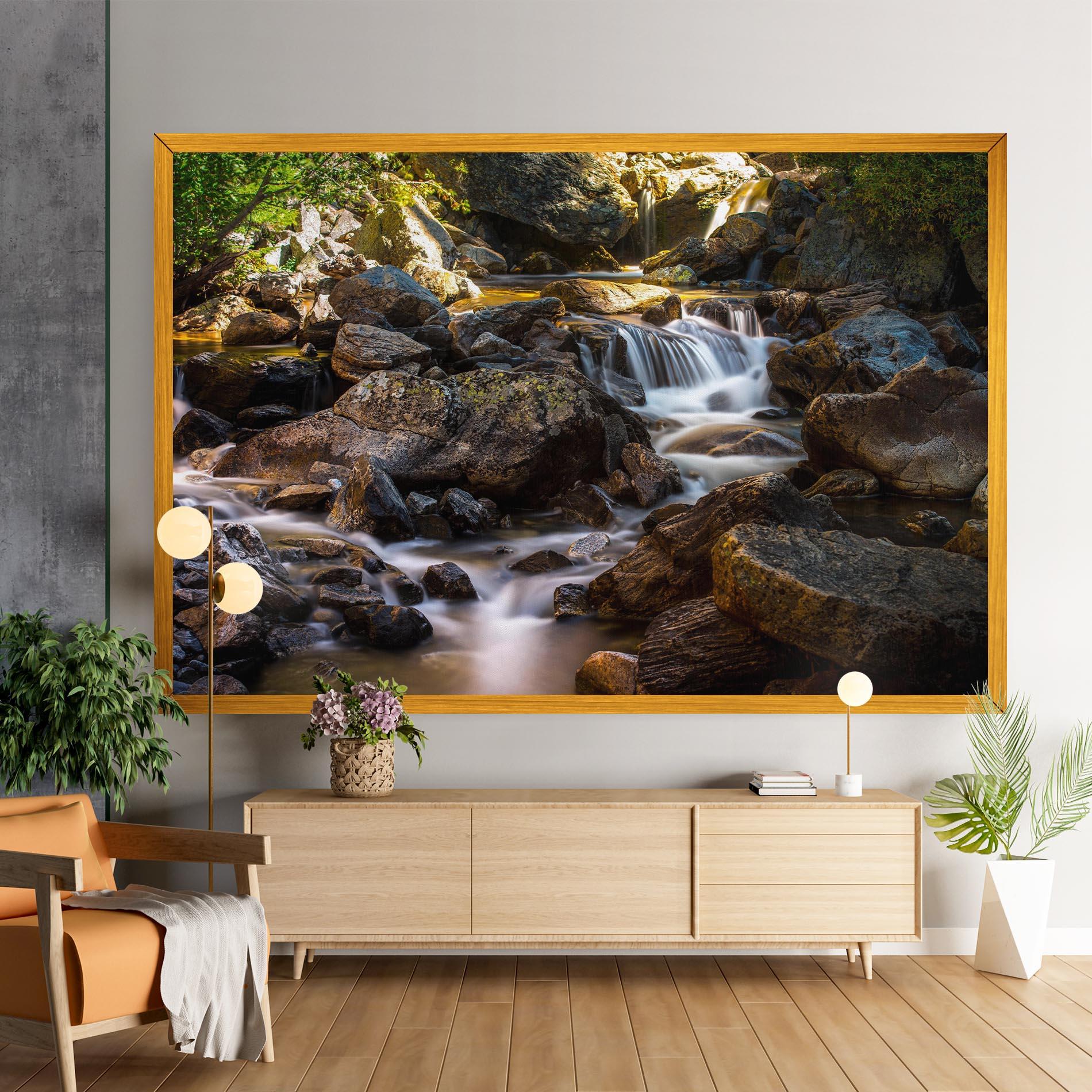 Vászonkép Nature Rocks Waterfall mockup 9