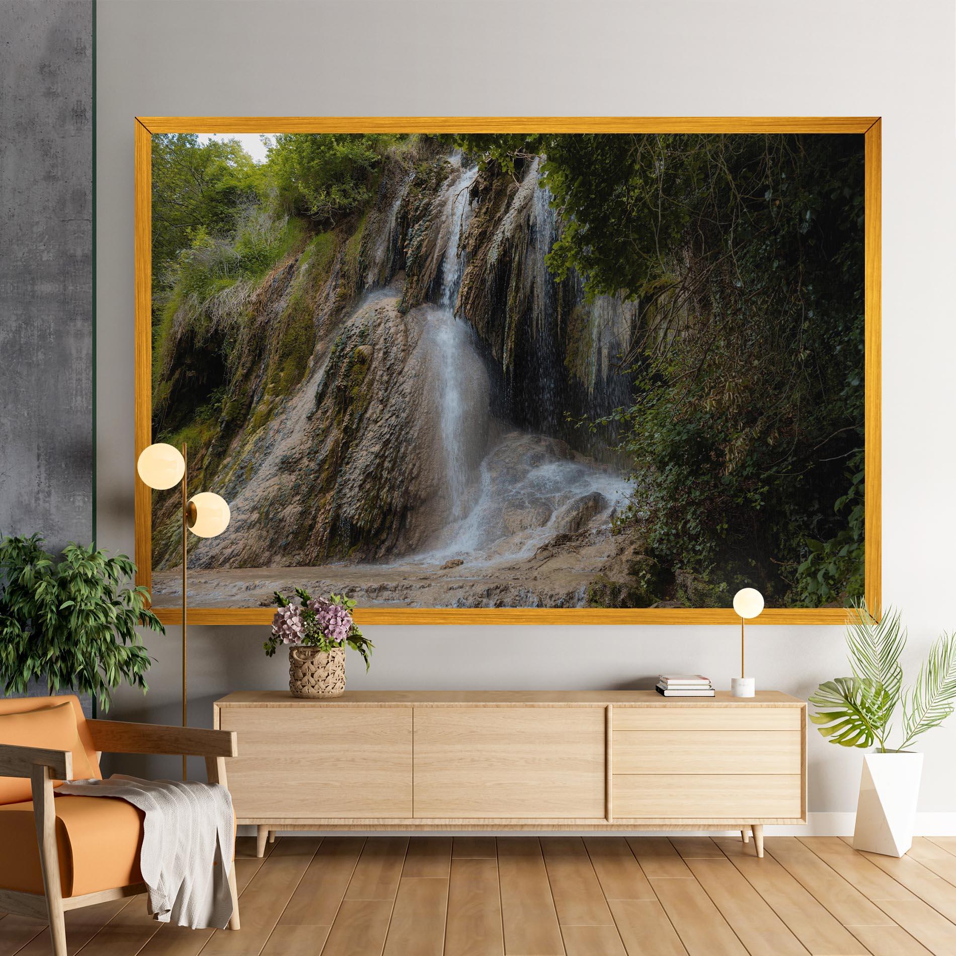Vászonkép Pretty Waterfall Forest mockup 9