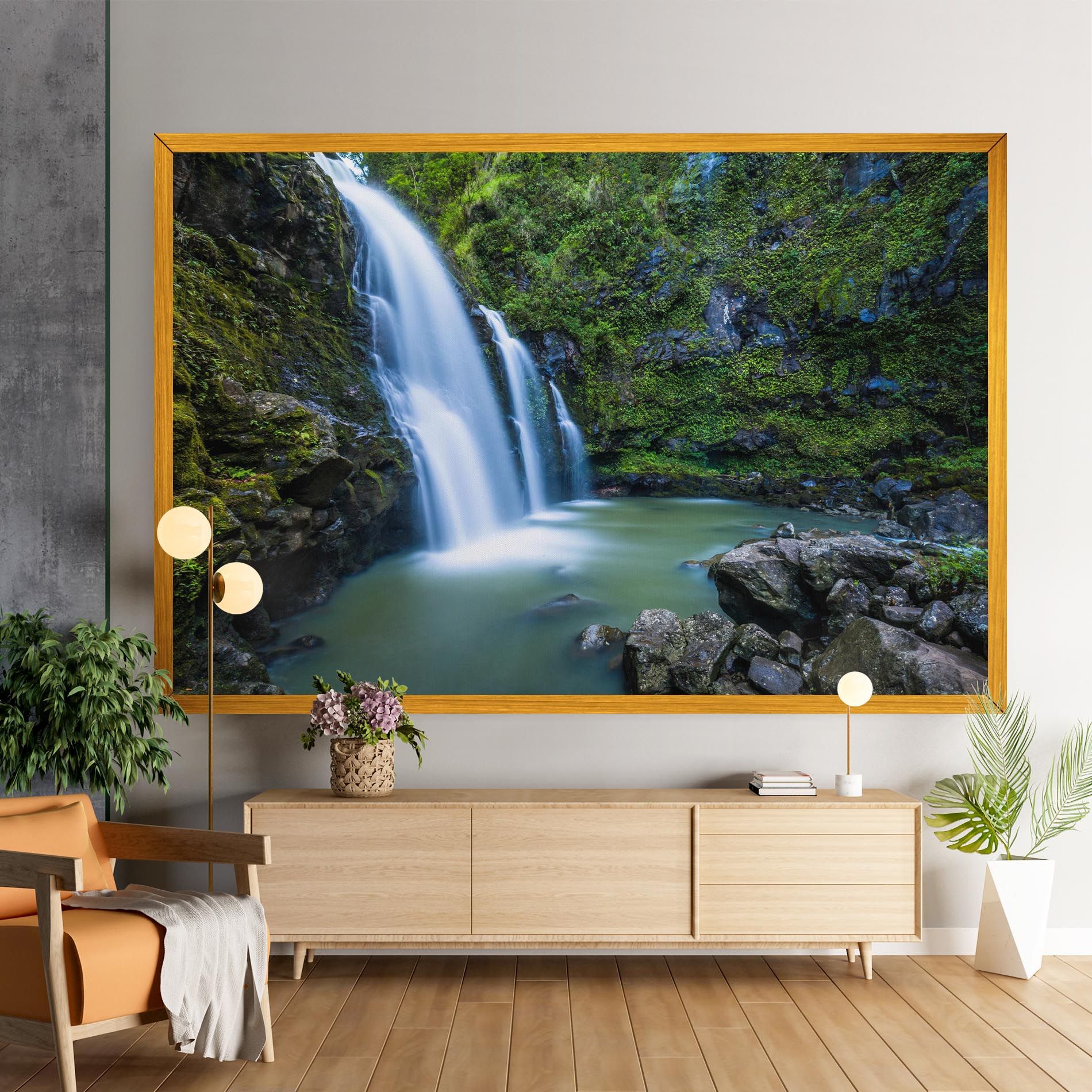 Swimming In Waterfall mockup 9