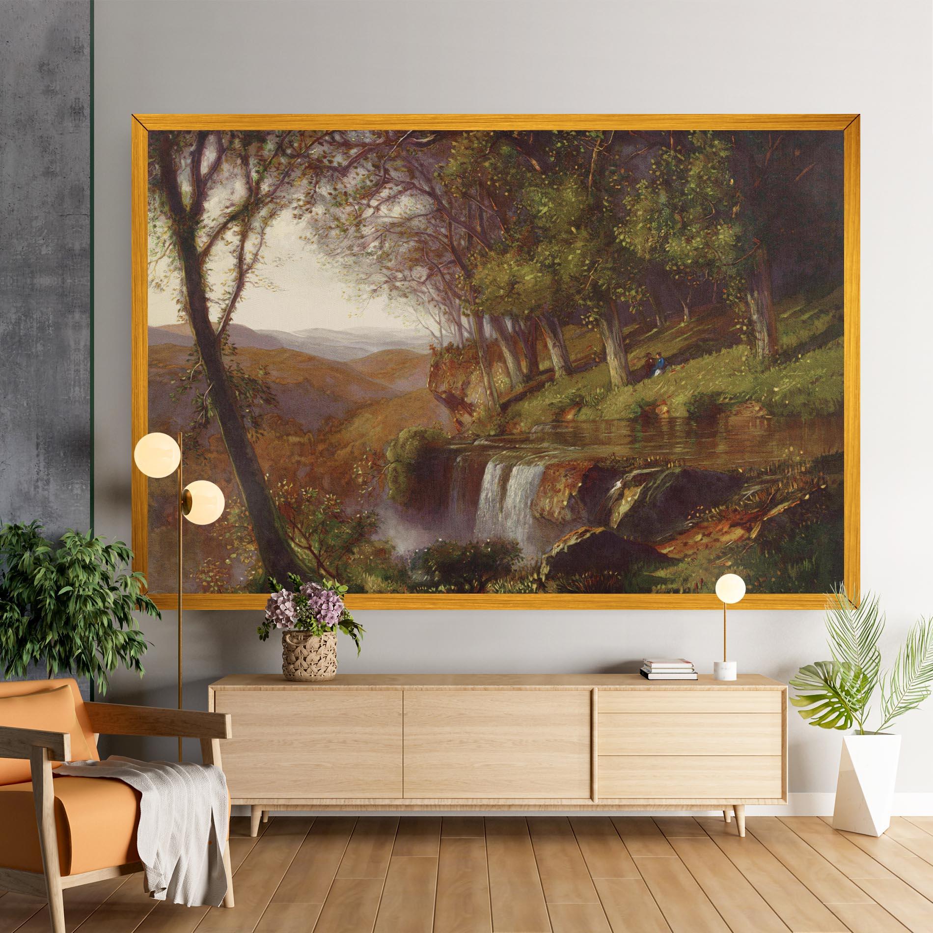 Vászonkép Waterfall Painting mockup 9