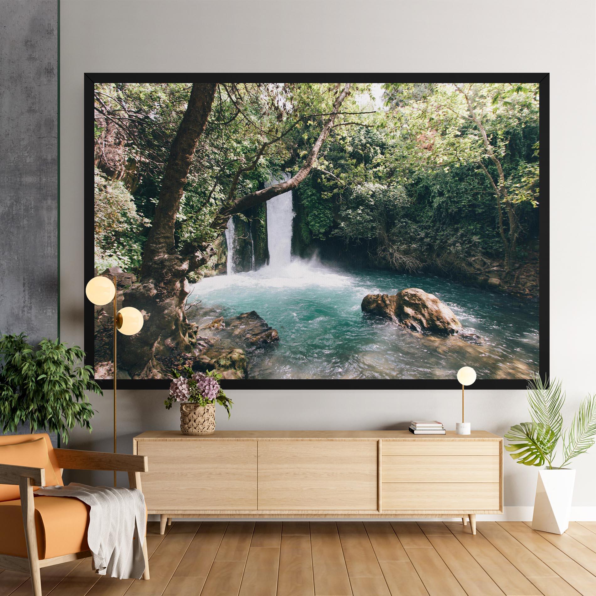 Vászonkép Beautiful Blue Waterfall mockup 9