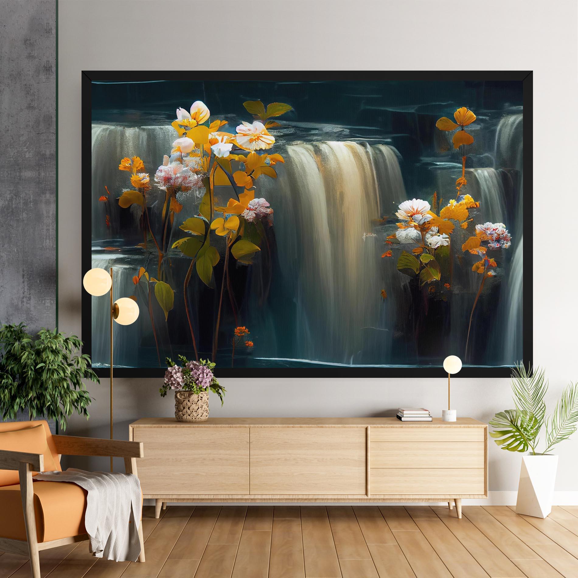 Vászonkép Flowers Waterfall mockup 9
