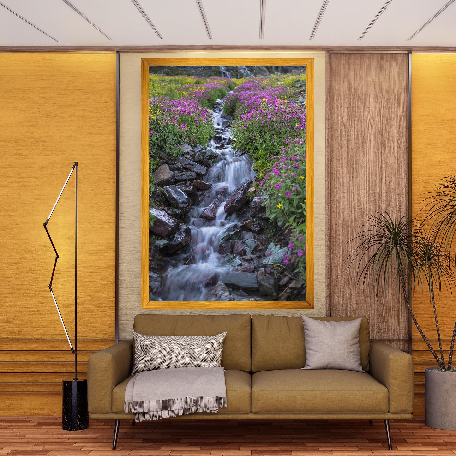 Vászonkép Water Falling Field mockup 9