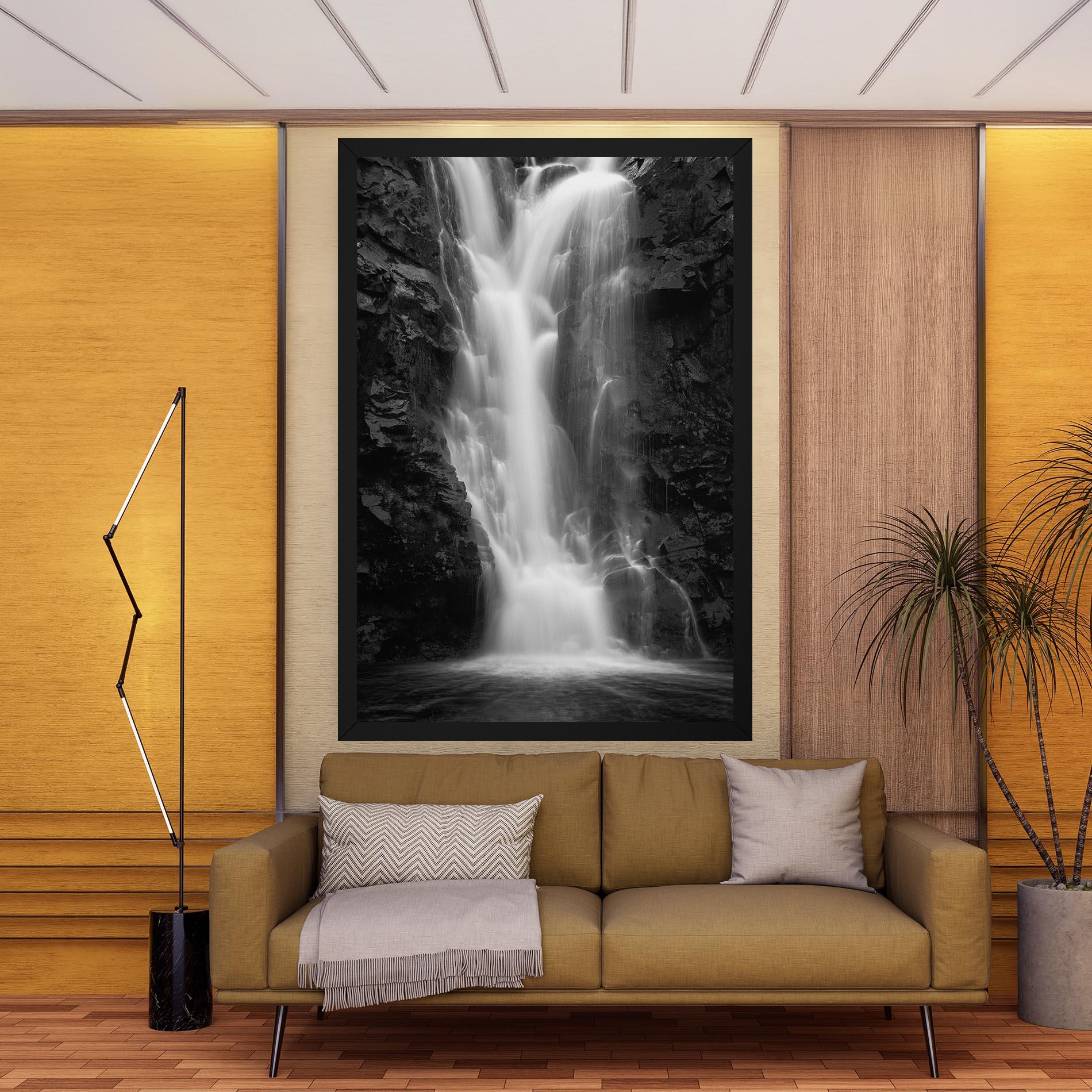 Vászonkép Black Rock Waterfall View mockup 9