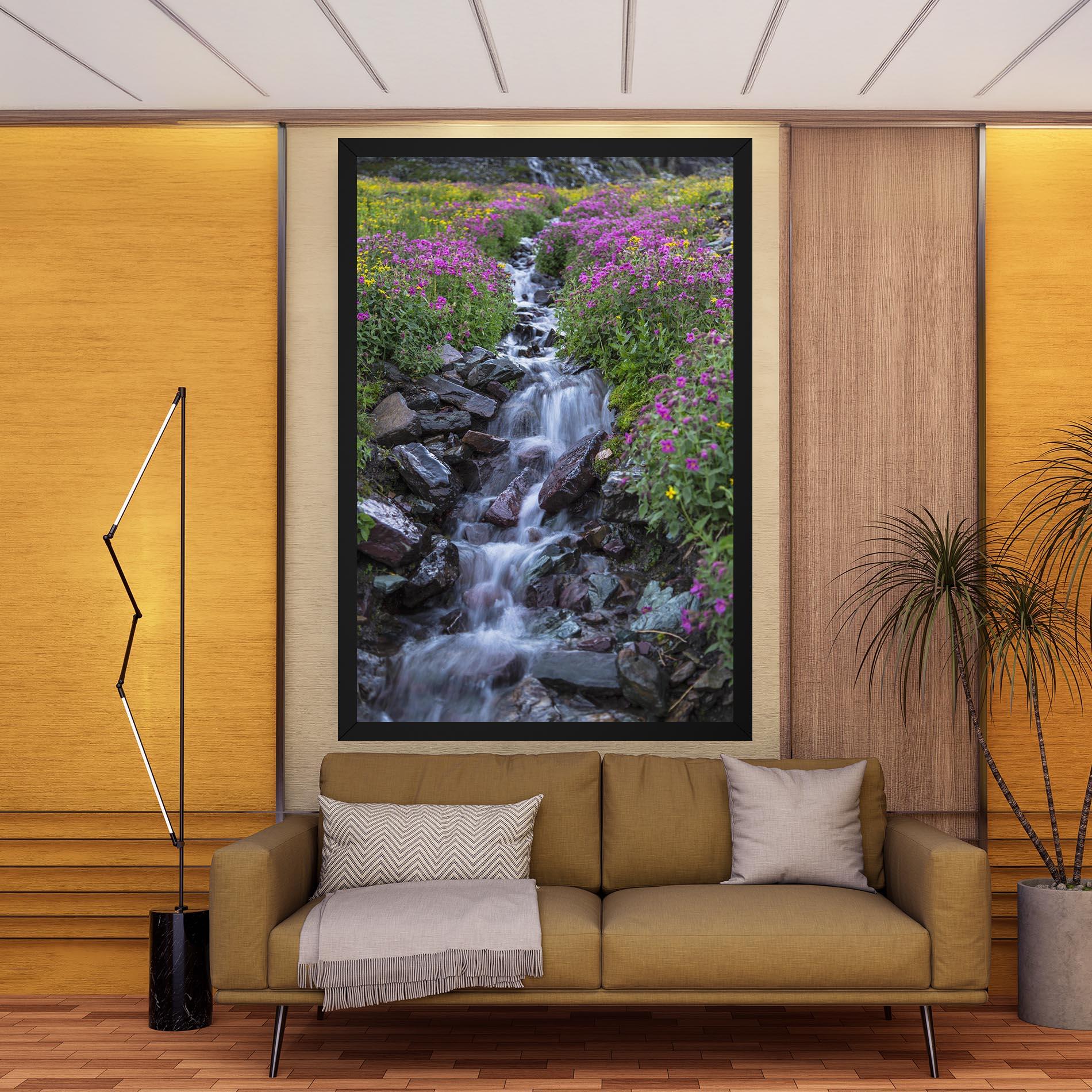 Vászonkép Water Falling Field mockup 9