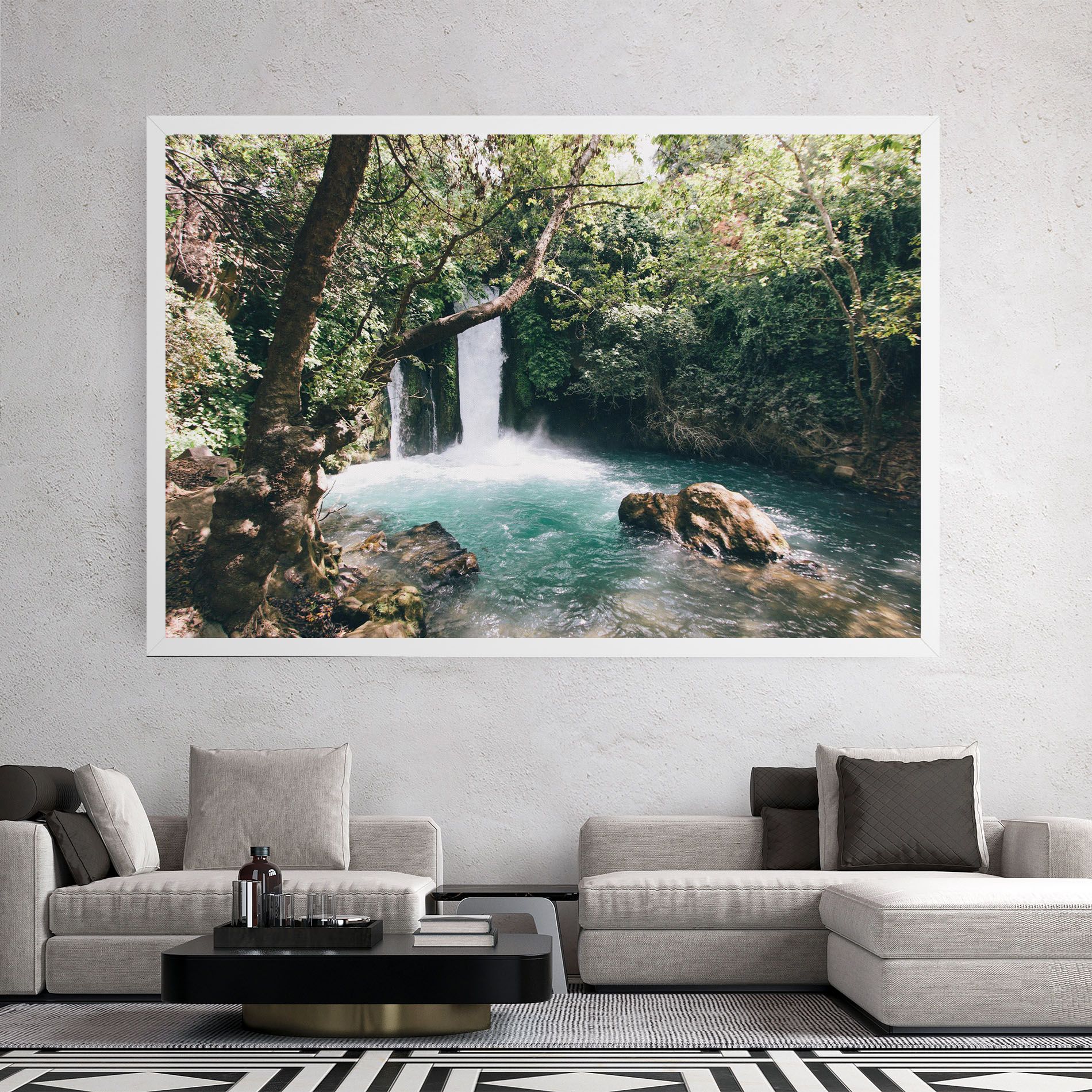 Beautiful Blue Waterfall mockup 2