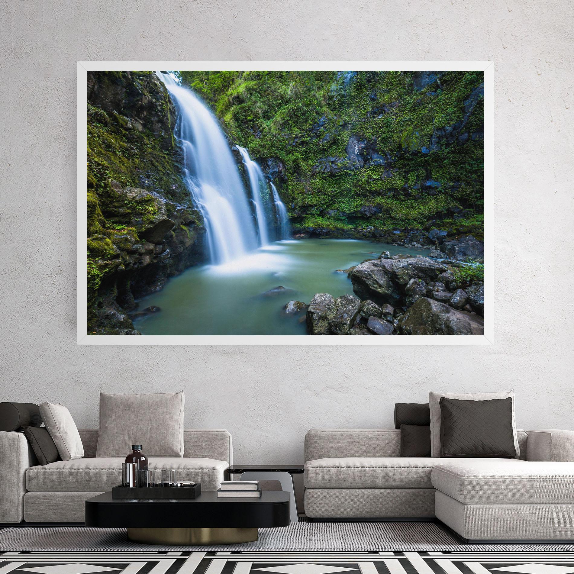 Vászonkép Swimming In Waterfall mockup 2