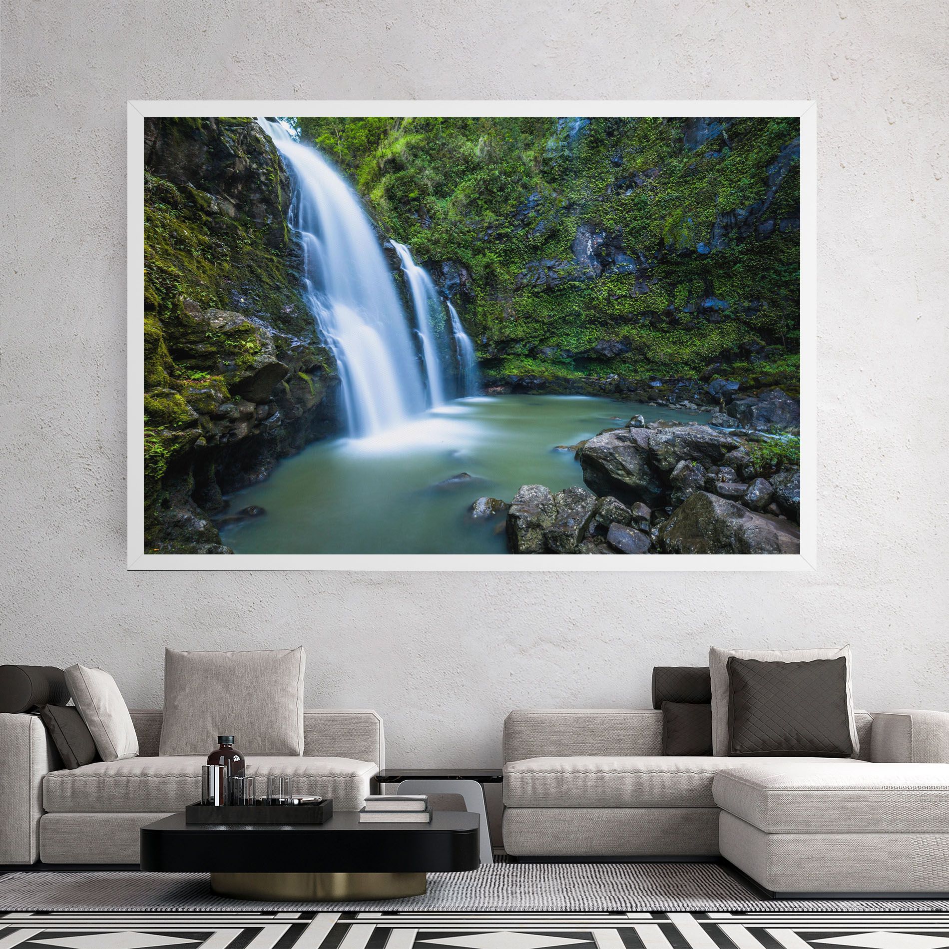 Swimming In Waterfall mockup 2