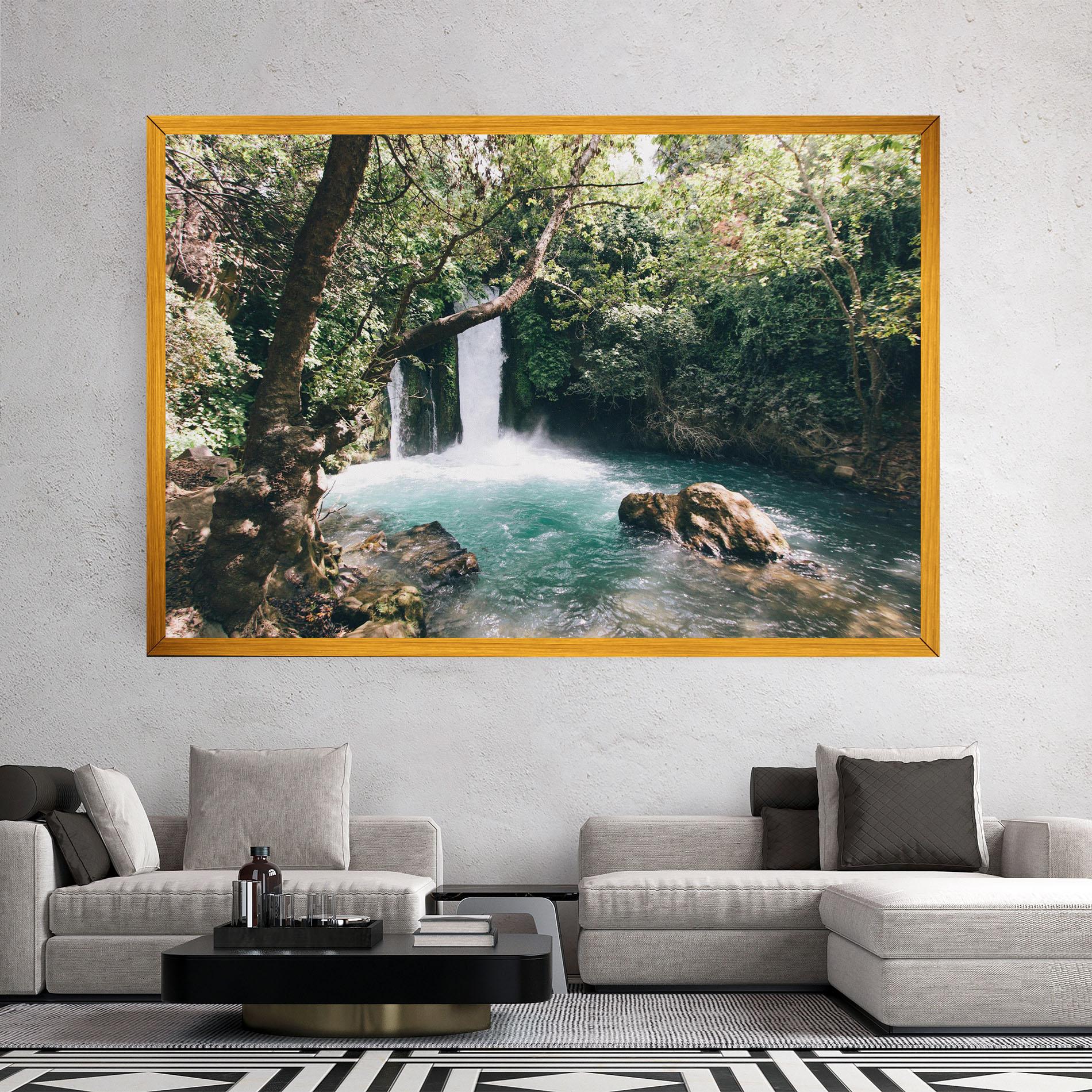 Vászonkép Beautiful Blue Waterfall mockup 2