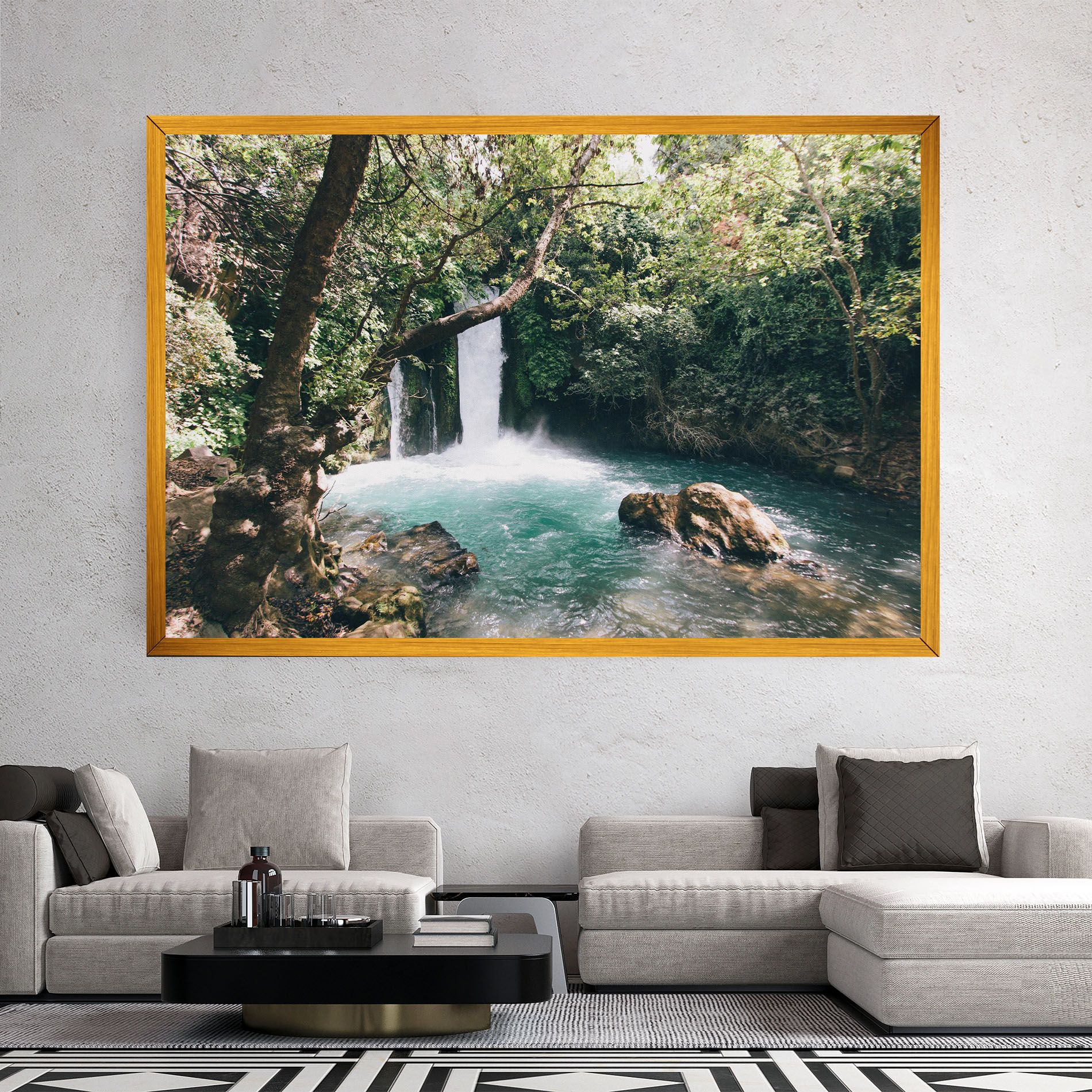 Beautiful Blue Waterfall mockup 2