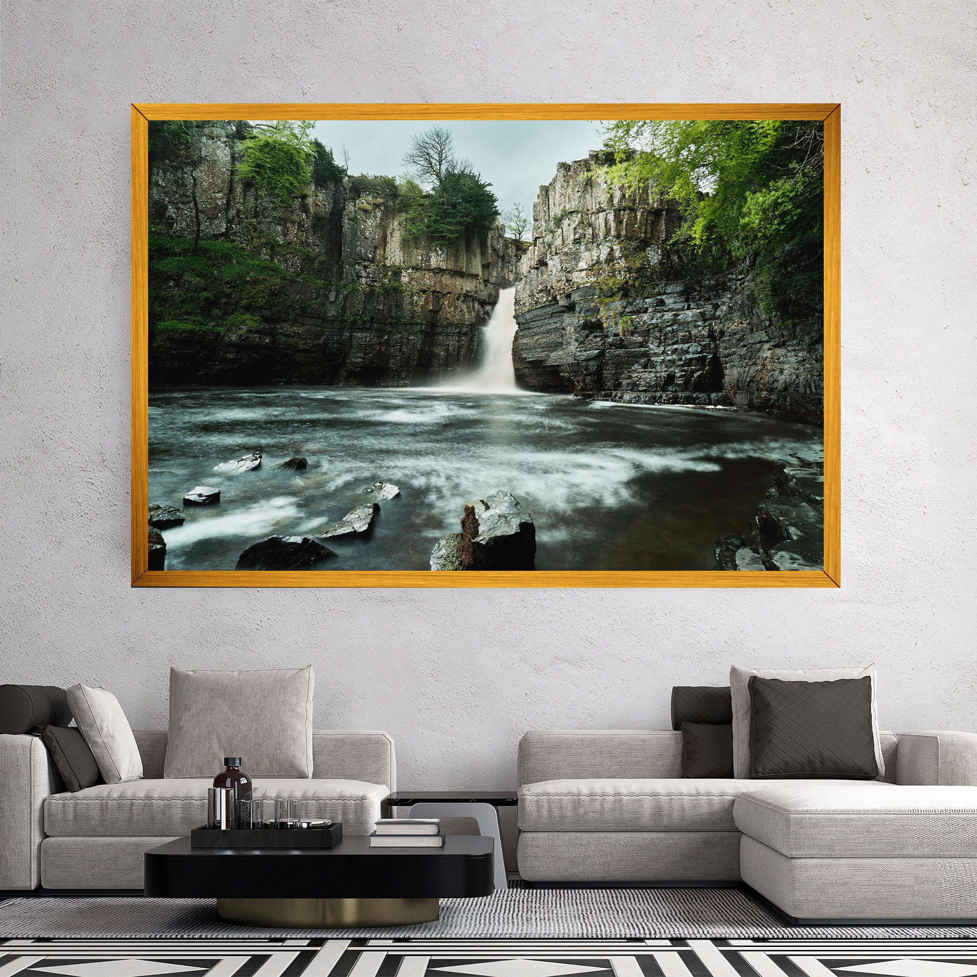 Beautiful Water Falling mockup 2