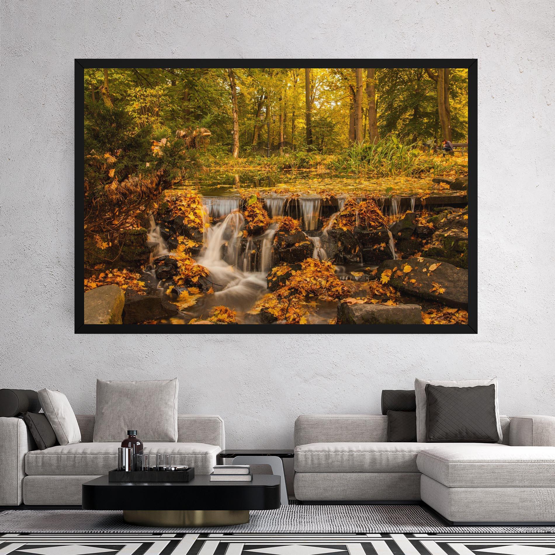 Vászonkép Autumn Pretty Waterfall mockup 2