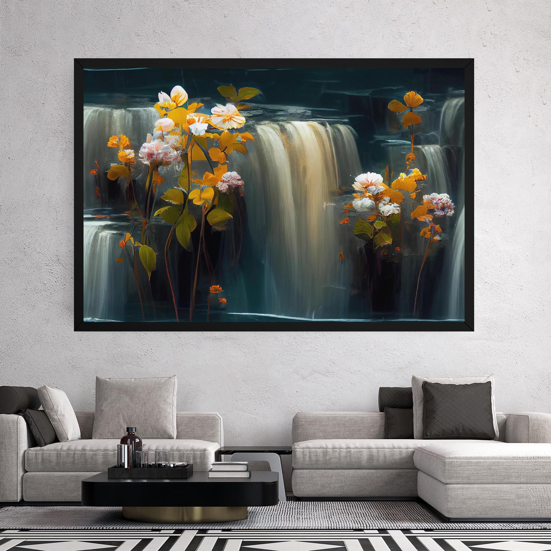 Vászonkép Flowers Waterfall mockup 2