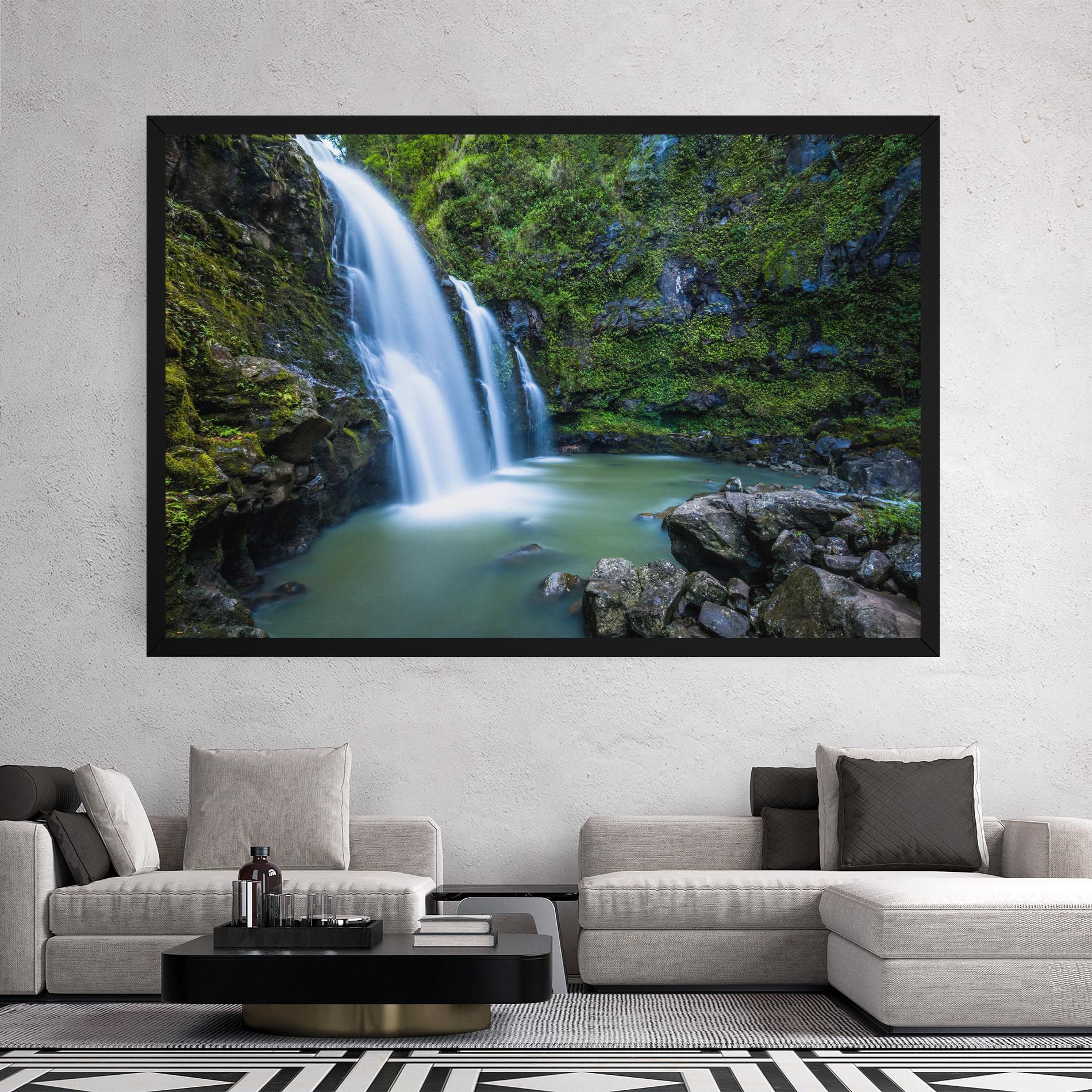 Swimming In Waterfall mockup 2