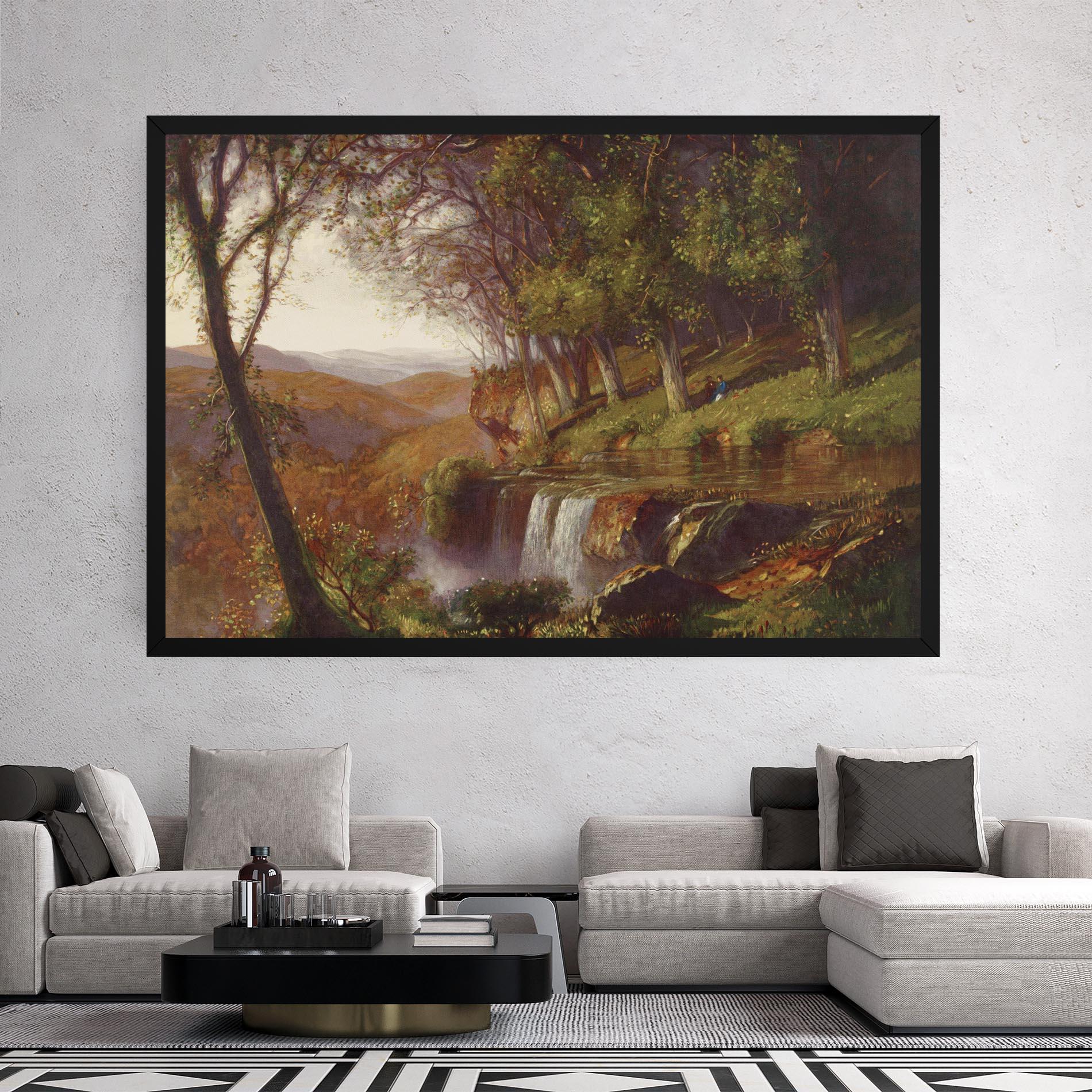 Vászonkép Waterfall Painting mockup 2