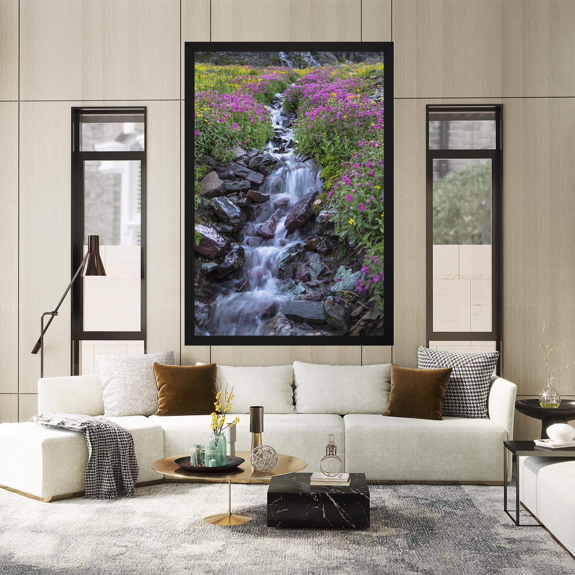 Vászonkép Water Falling Field mockup 2