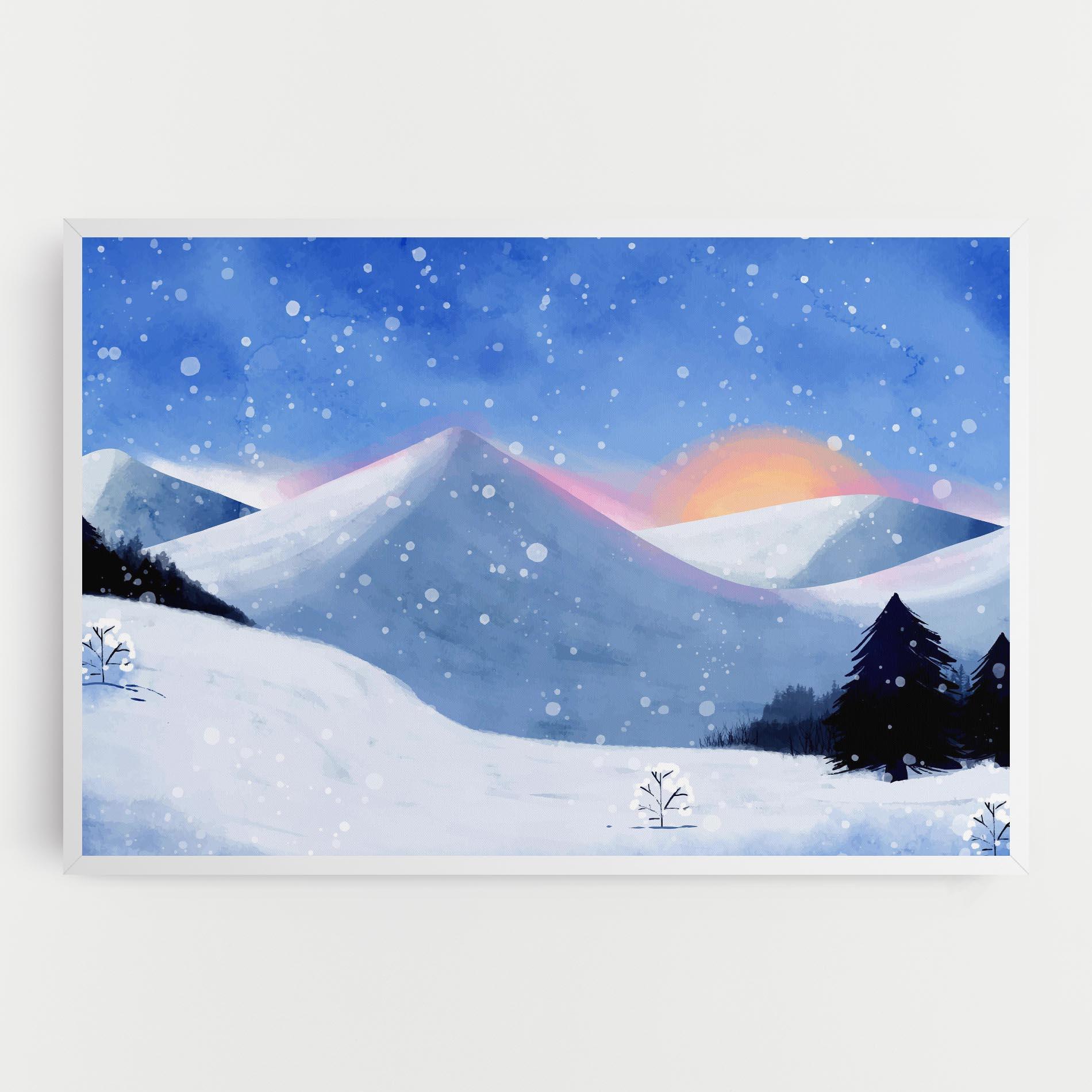 Vászonkép Mountain Snow Art mockup 0