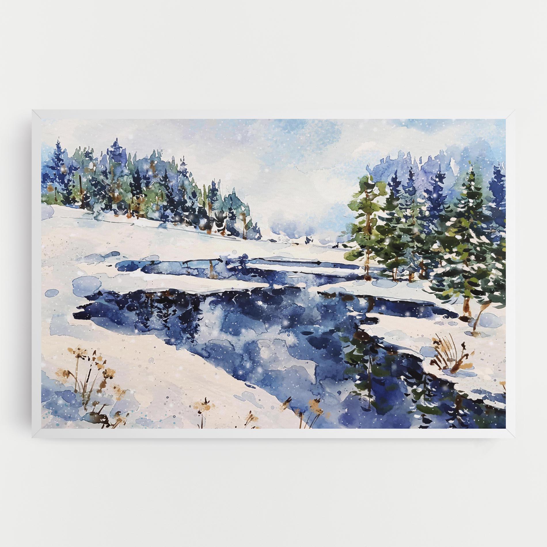 Vászonkép Winter Painting mockup 0