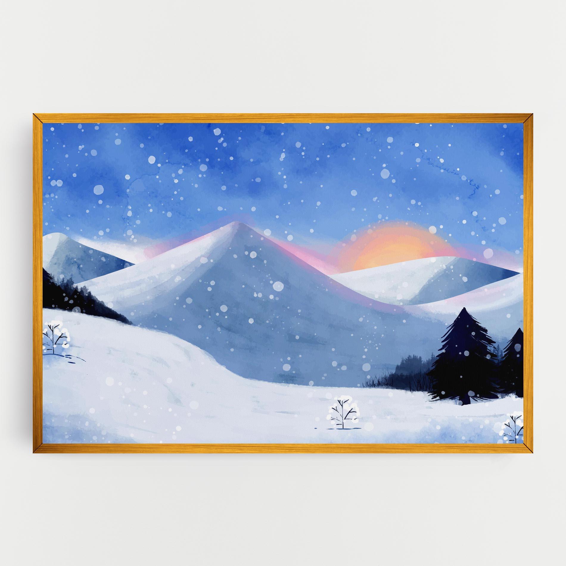 Vászonkép Mountain Snow Art mockup 0