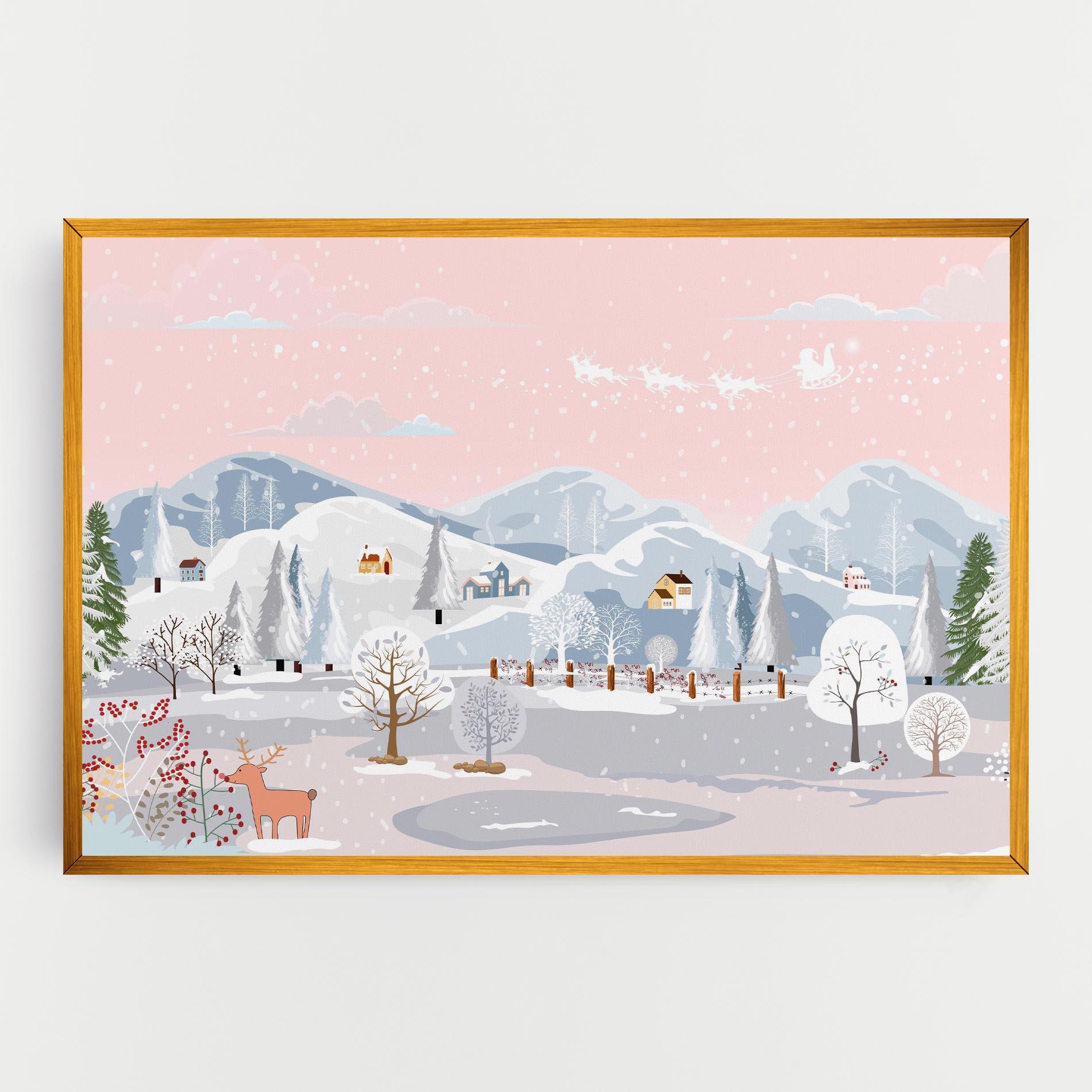 Vászonkép Pink Sky Winter mockup 0