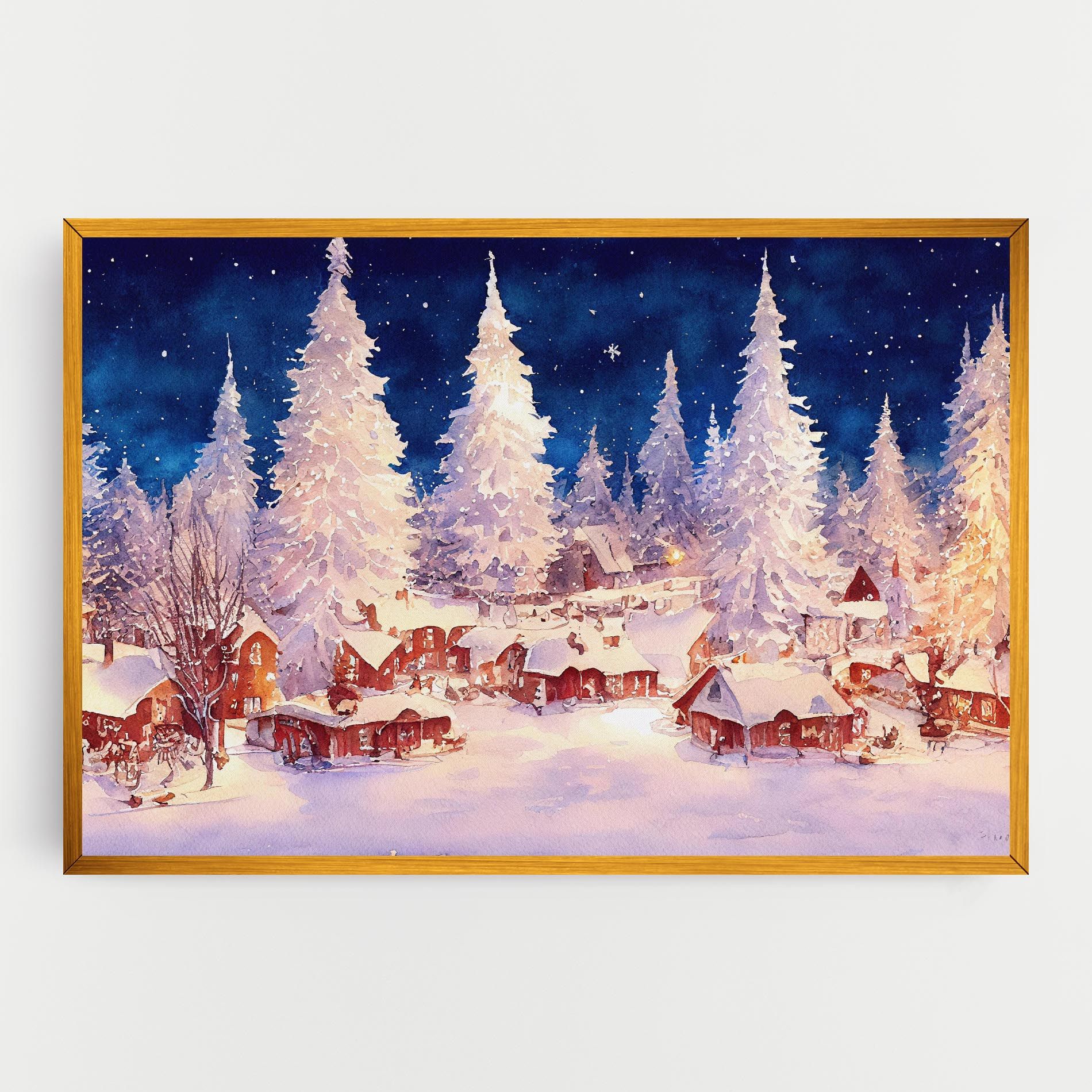Snow Falling Painting mockup 0
