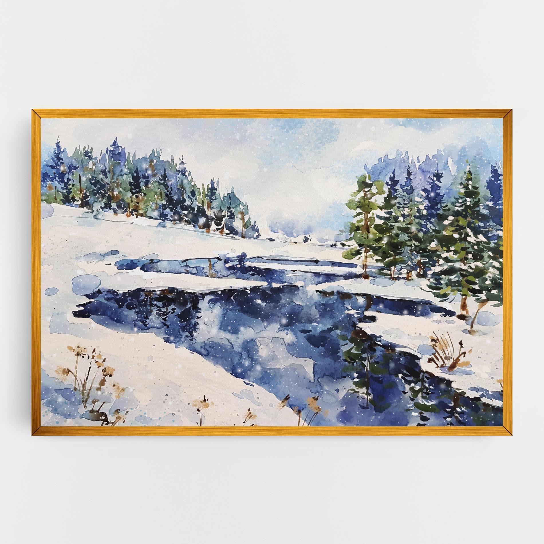 Vászonkép Winter Painting mockup 0