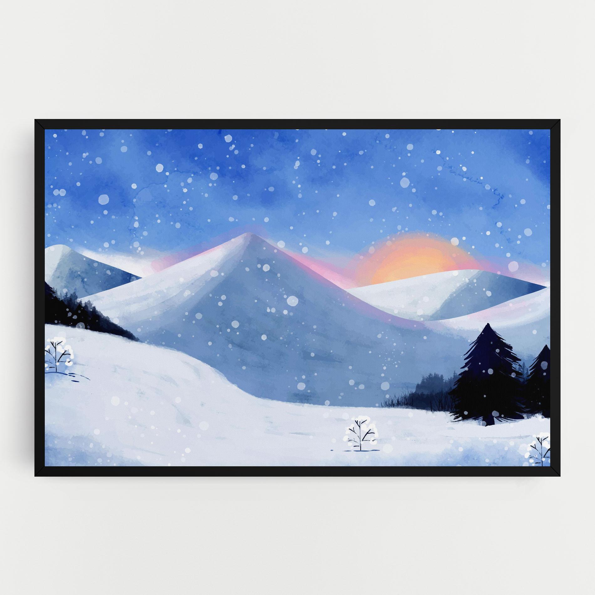 Vászonkép Mountain Snow Art mockup 0