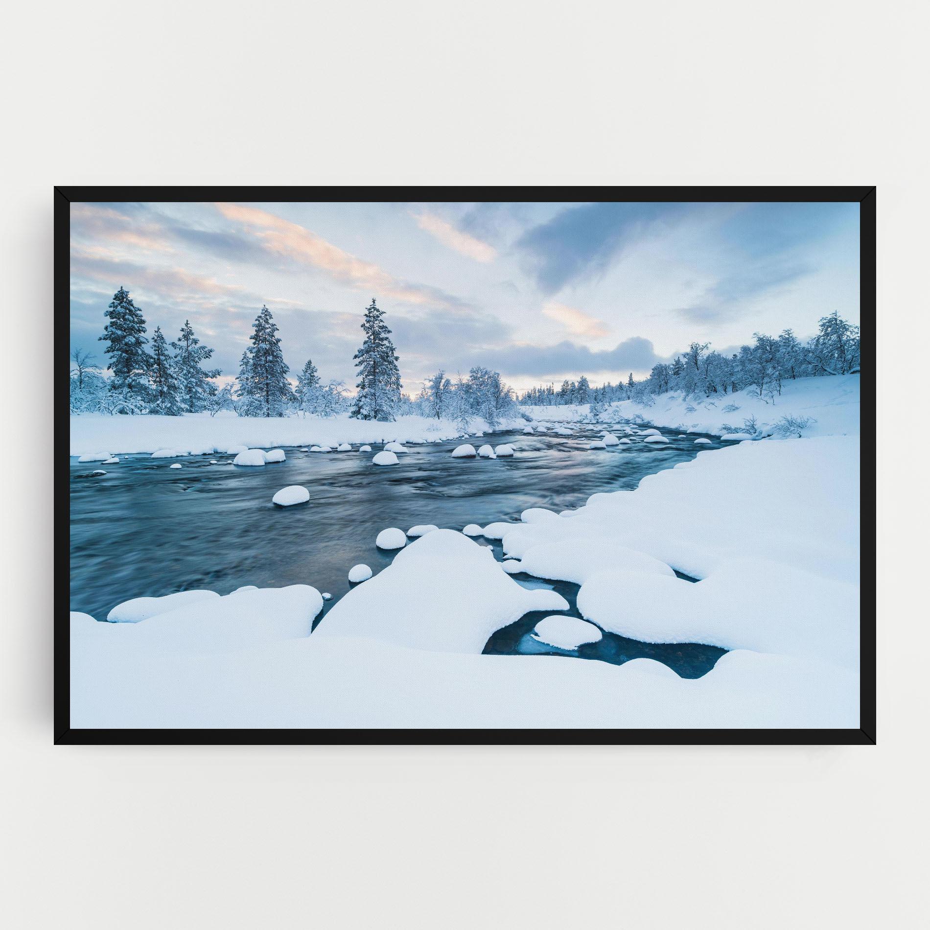 Vászonkép Winter River mockup 0