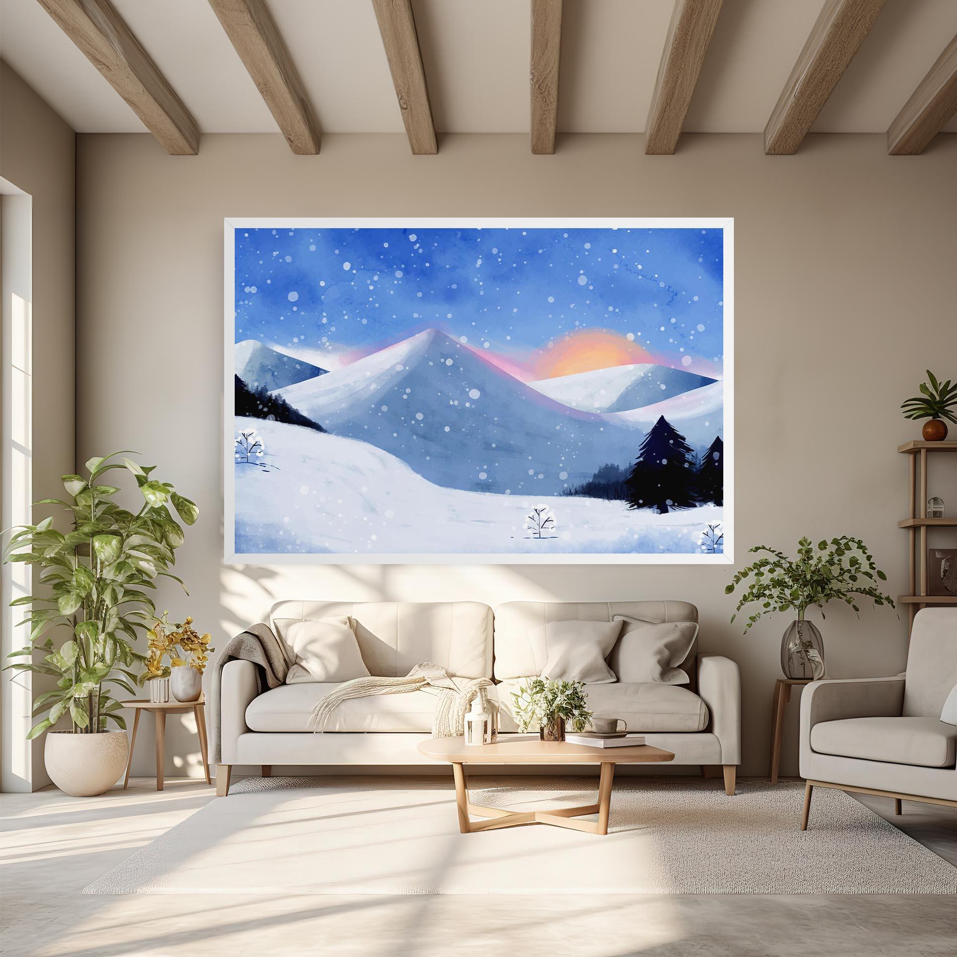 Vászonkép Mountain Snow Art mockup 6