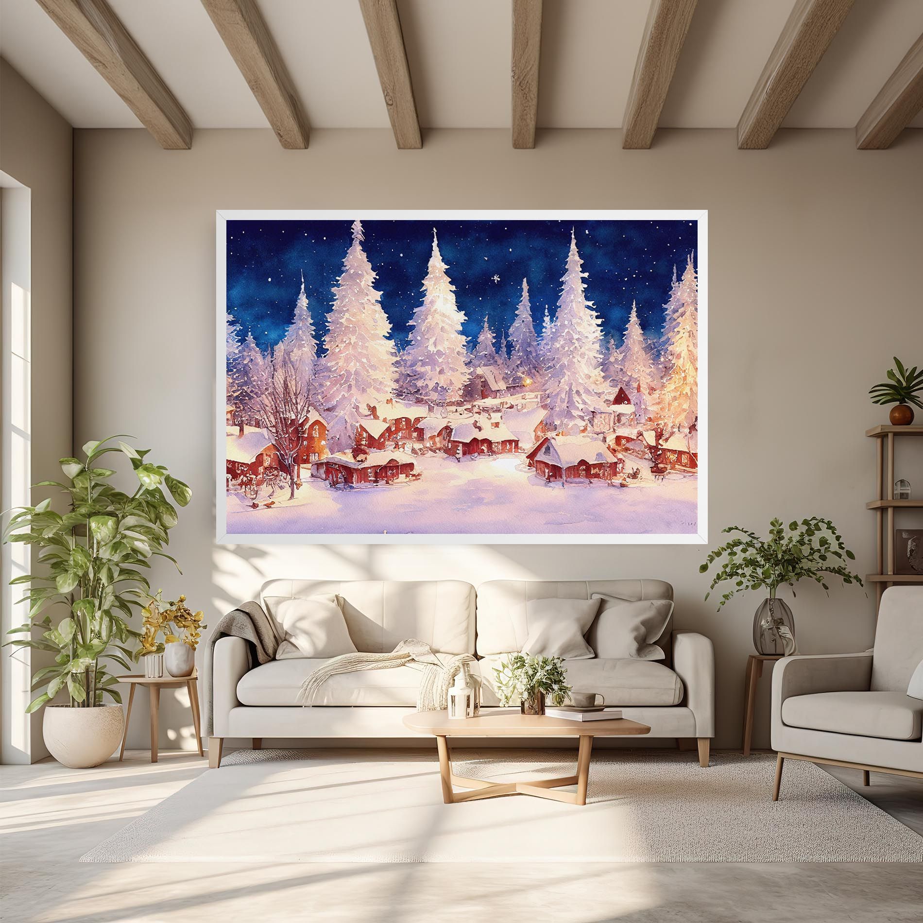 Snow Falling Painting mockup 6