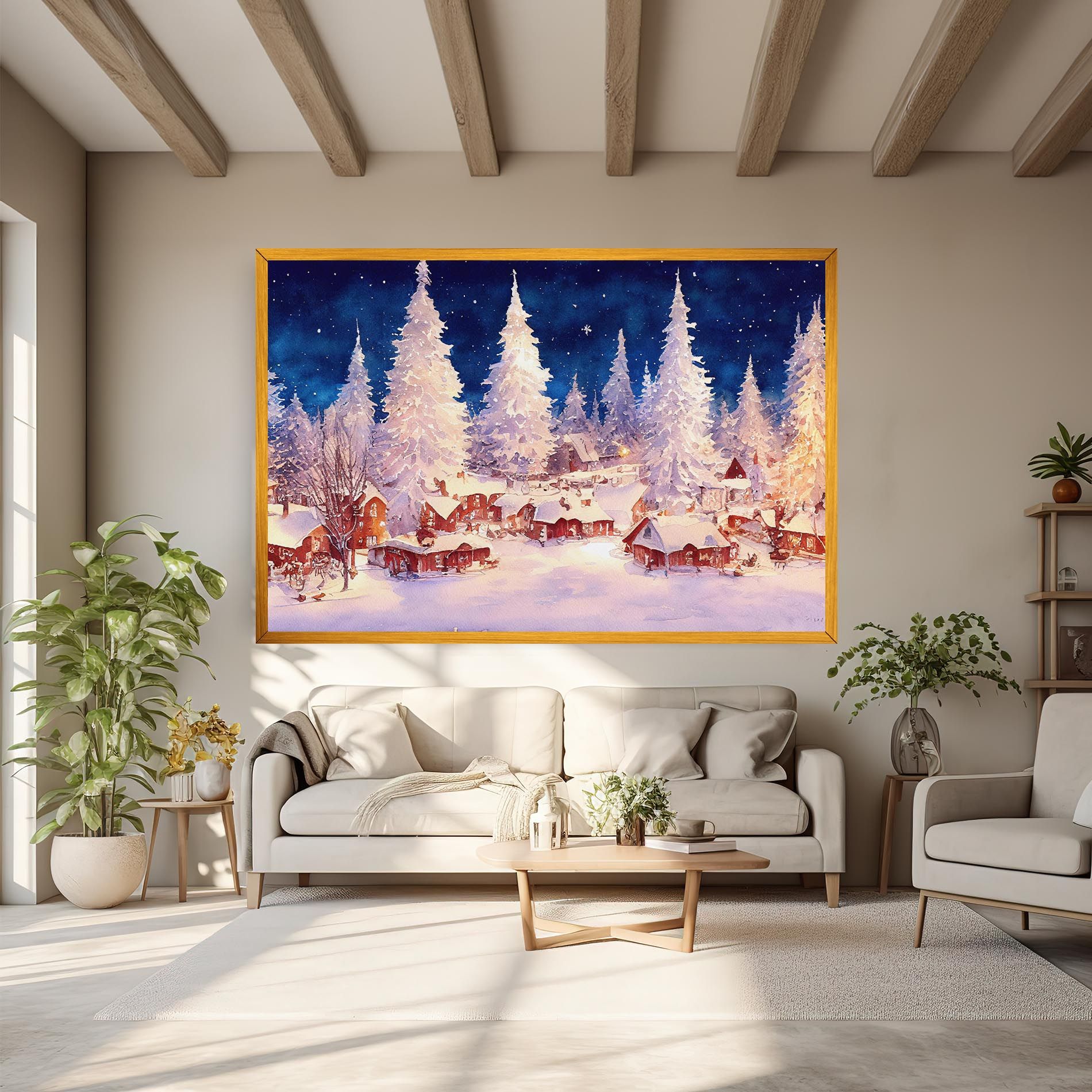 Snow Falling Painting mockup 6