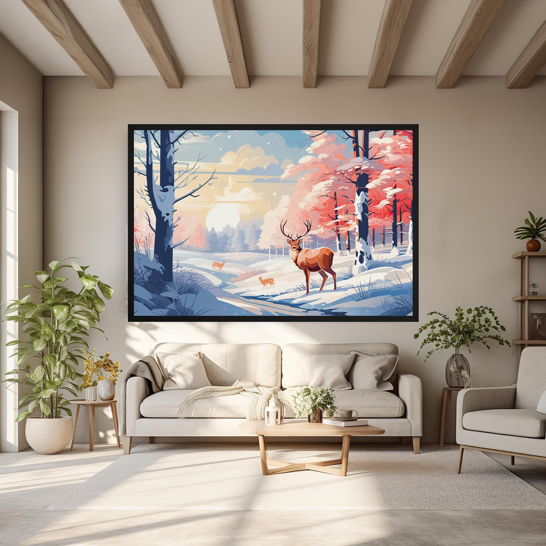 Winter Deer Art mockup 6