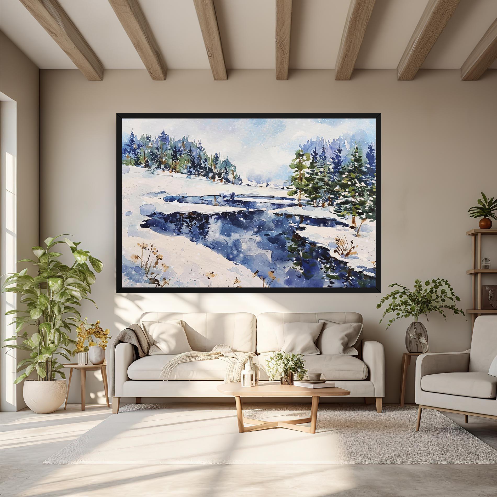 Vászonkép Winter Painting mockup 6
