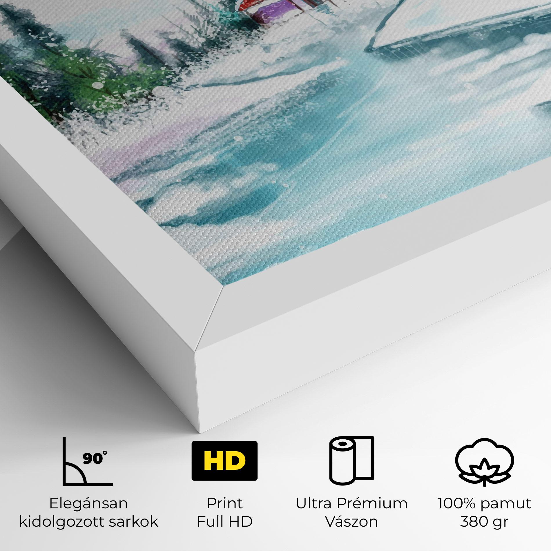 Vászonkép Purple House Winter mockup 4