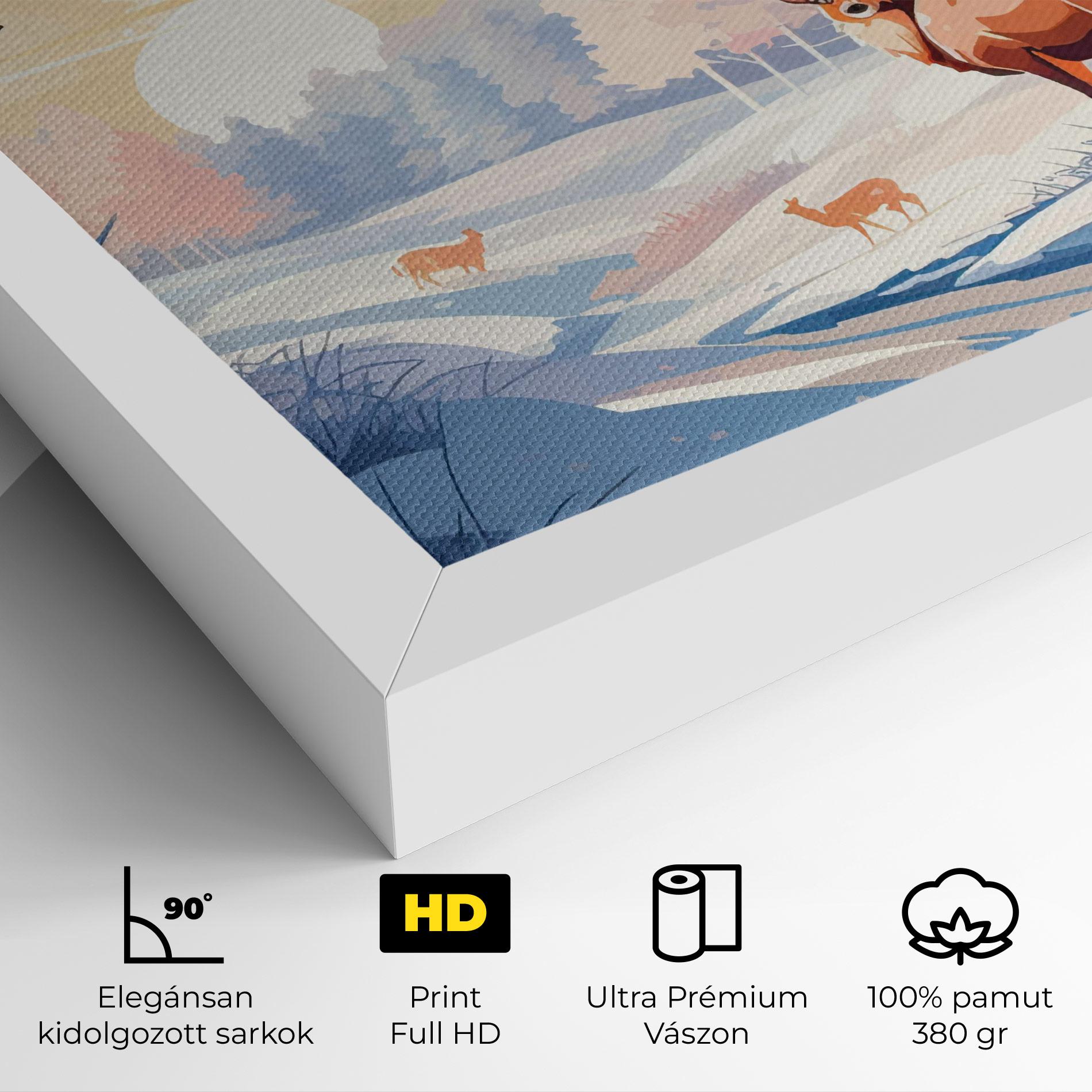 Vászonkép Winter Deer Art mockup 4