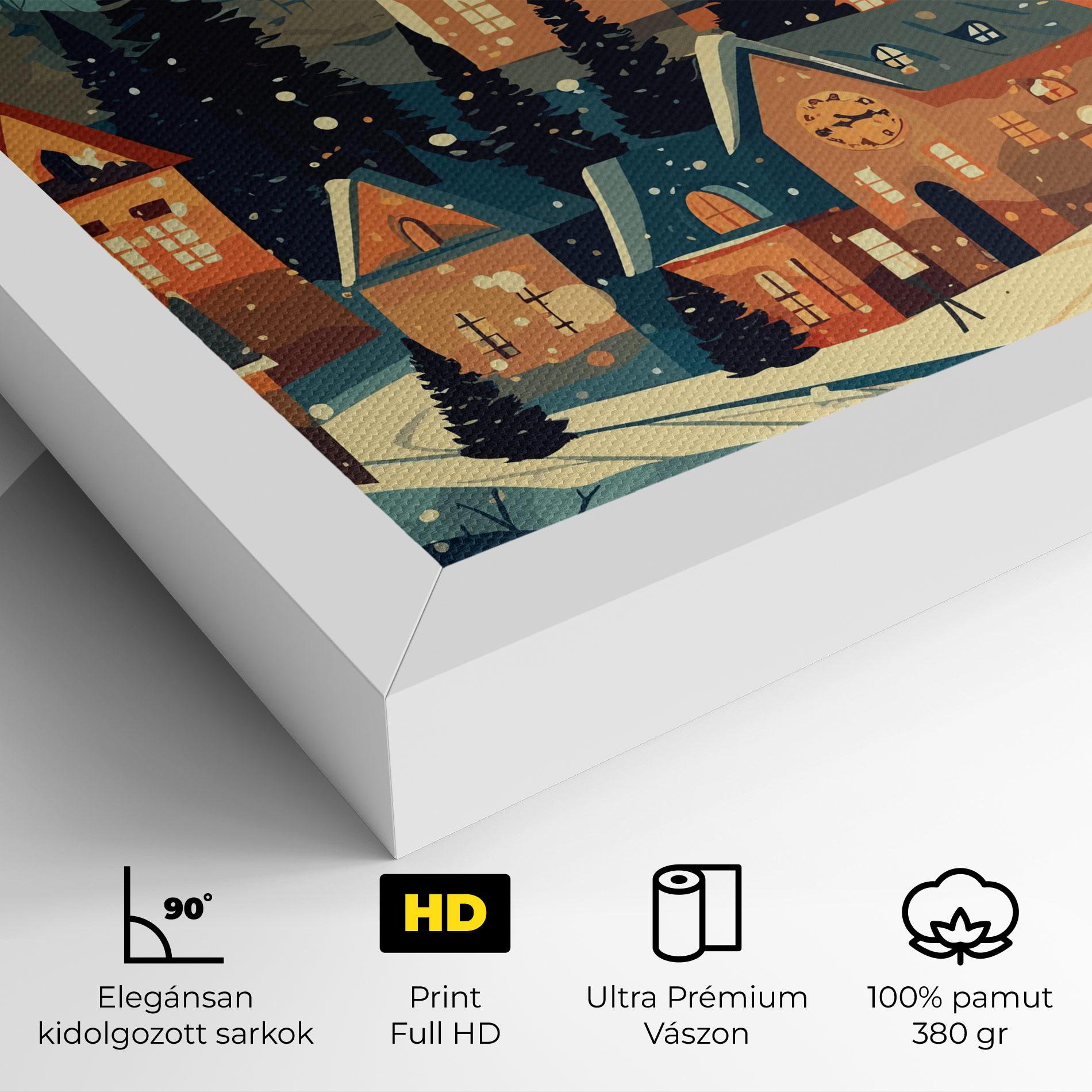 Vászonkép Winter View Houses mockup 4