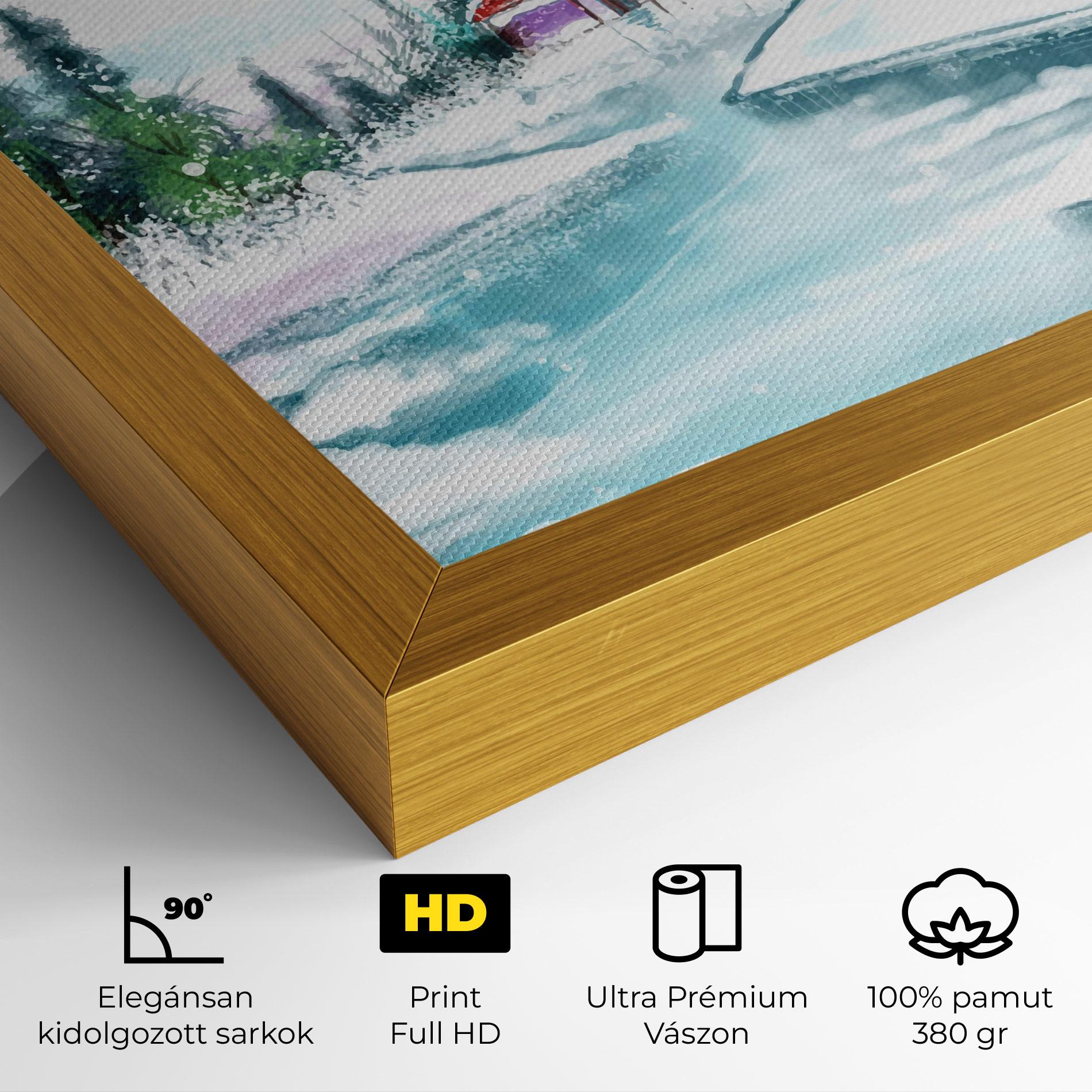 Vászonkép Purple House Winter mockup 4